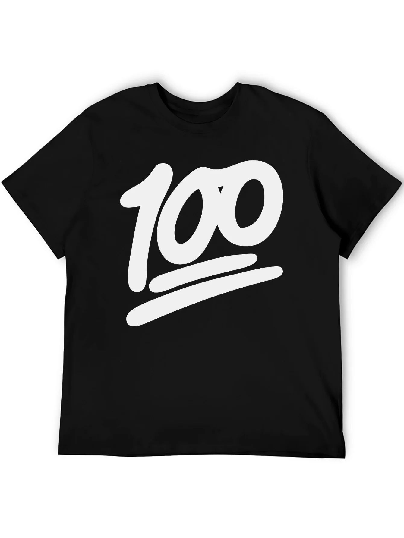 100 Emoji Graphic Tee - Black Cotton T-Shirt