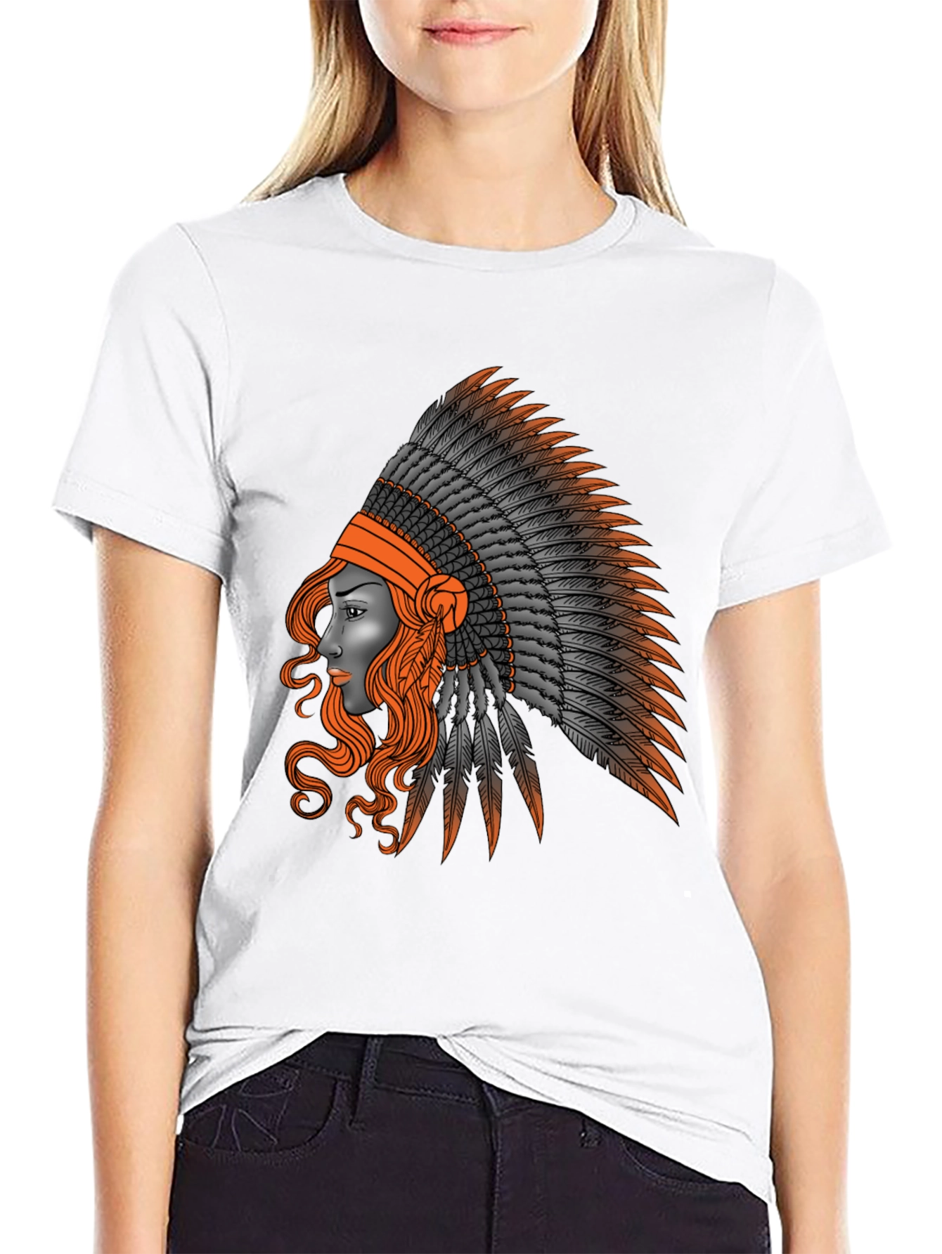 Native American Headdress Graphic T-Shirt