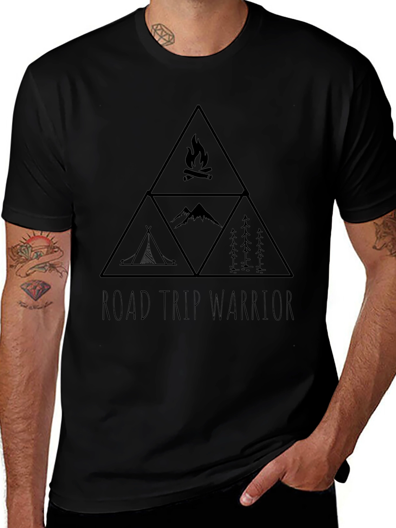 Road Trip Warrior Graphic Tee - Black