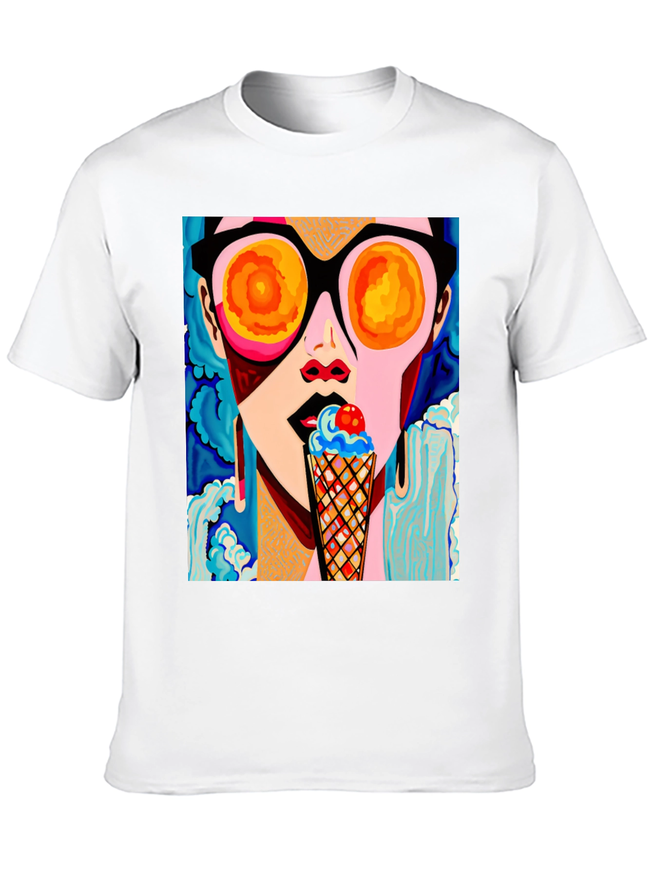 Pop Art Woman Ice Cream Graphic Tee