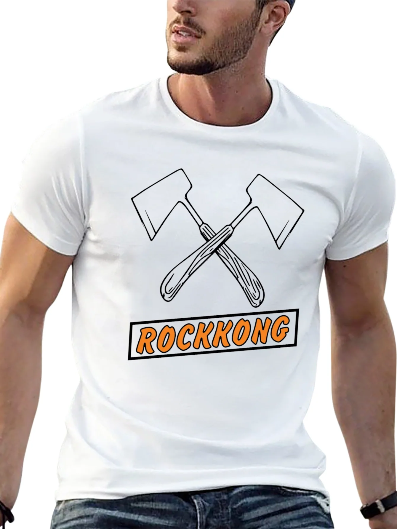 Rockkong Graphic Tee - Axe Design Black T-Shirt
