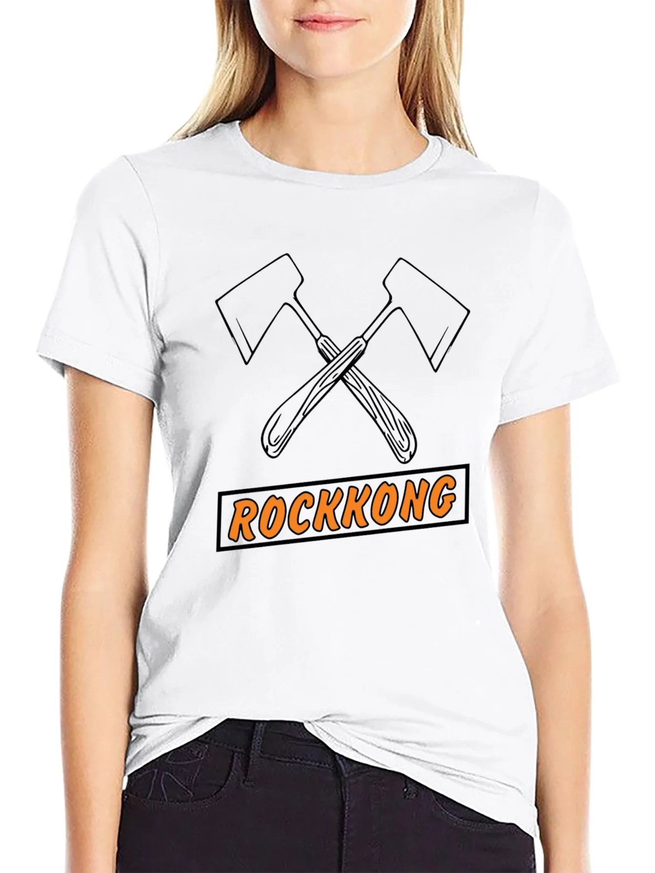 Rockkong Graphic Tee - Axe Design Black T-Shirt