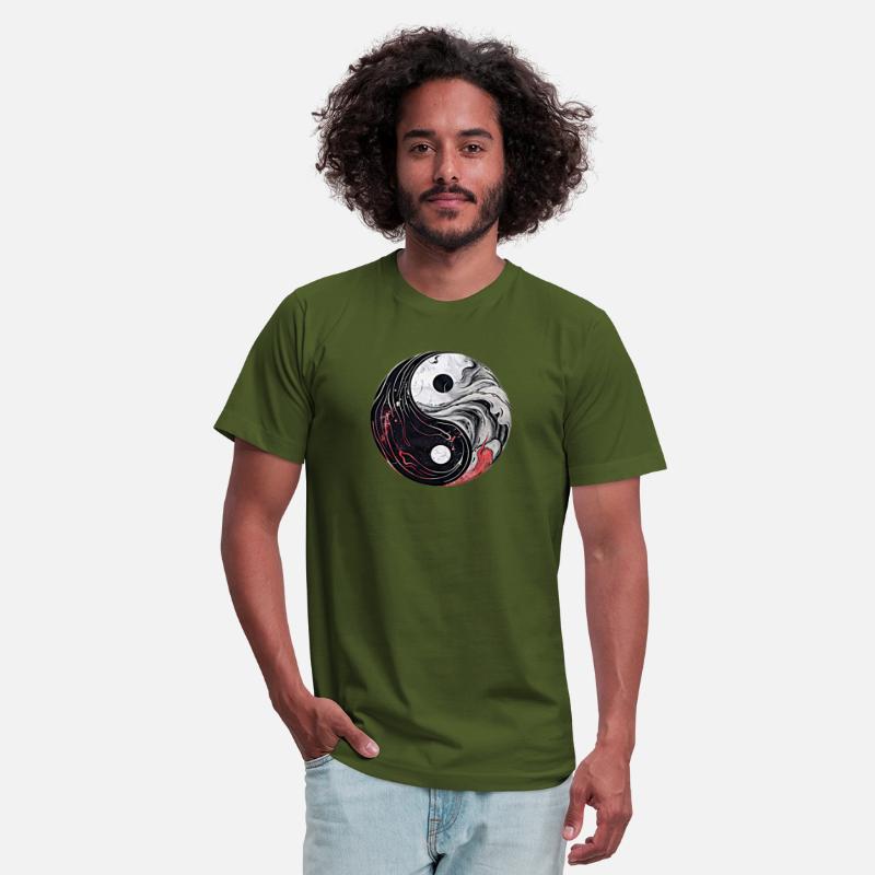 Yin Yang Red Black and White