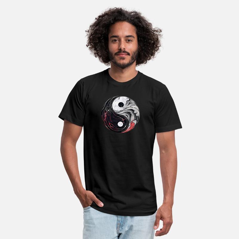 Yin Yang Red Black and White