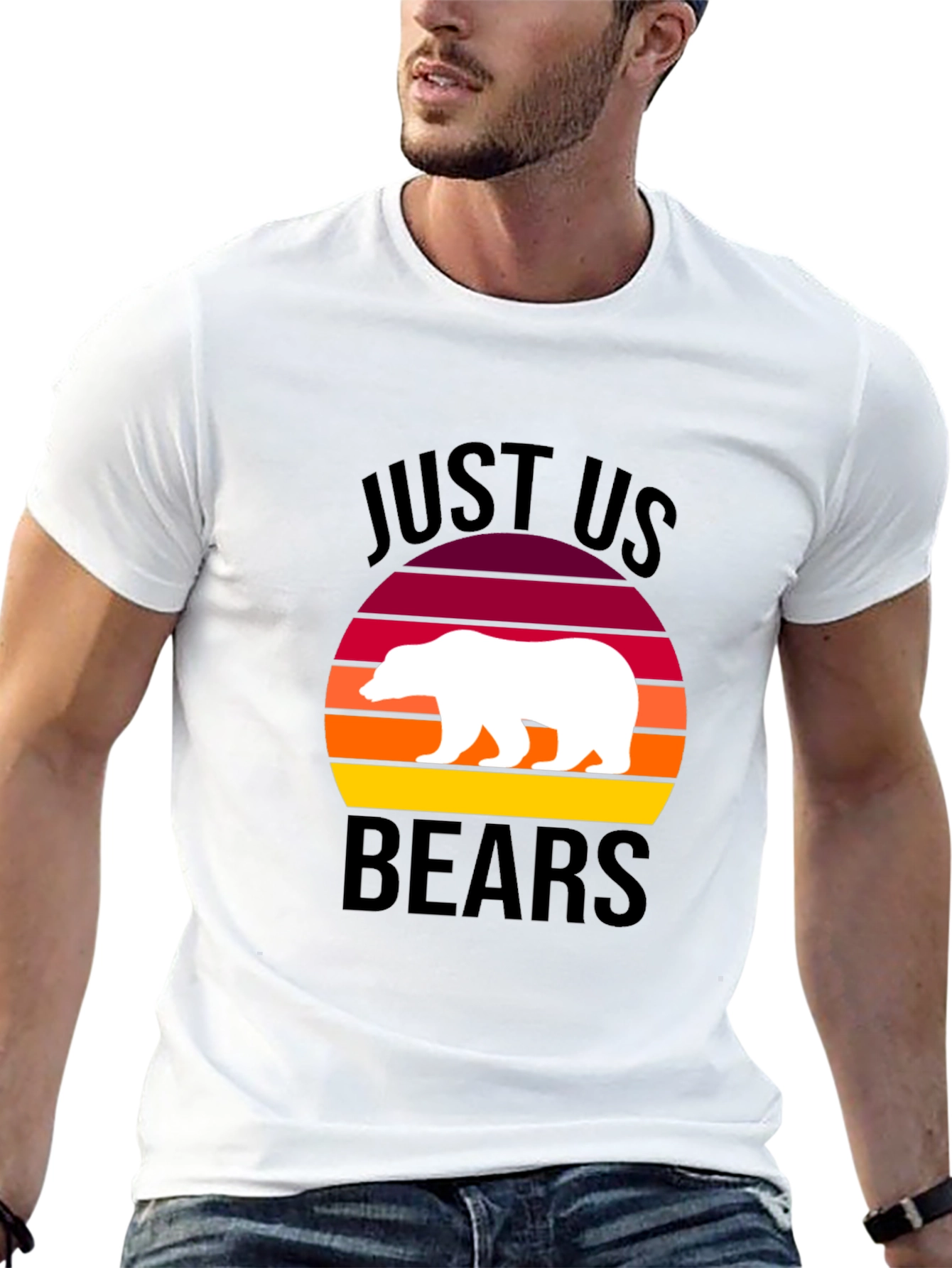 Just Us Bears Graphic Tee - Sunset Bear Shirt