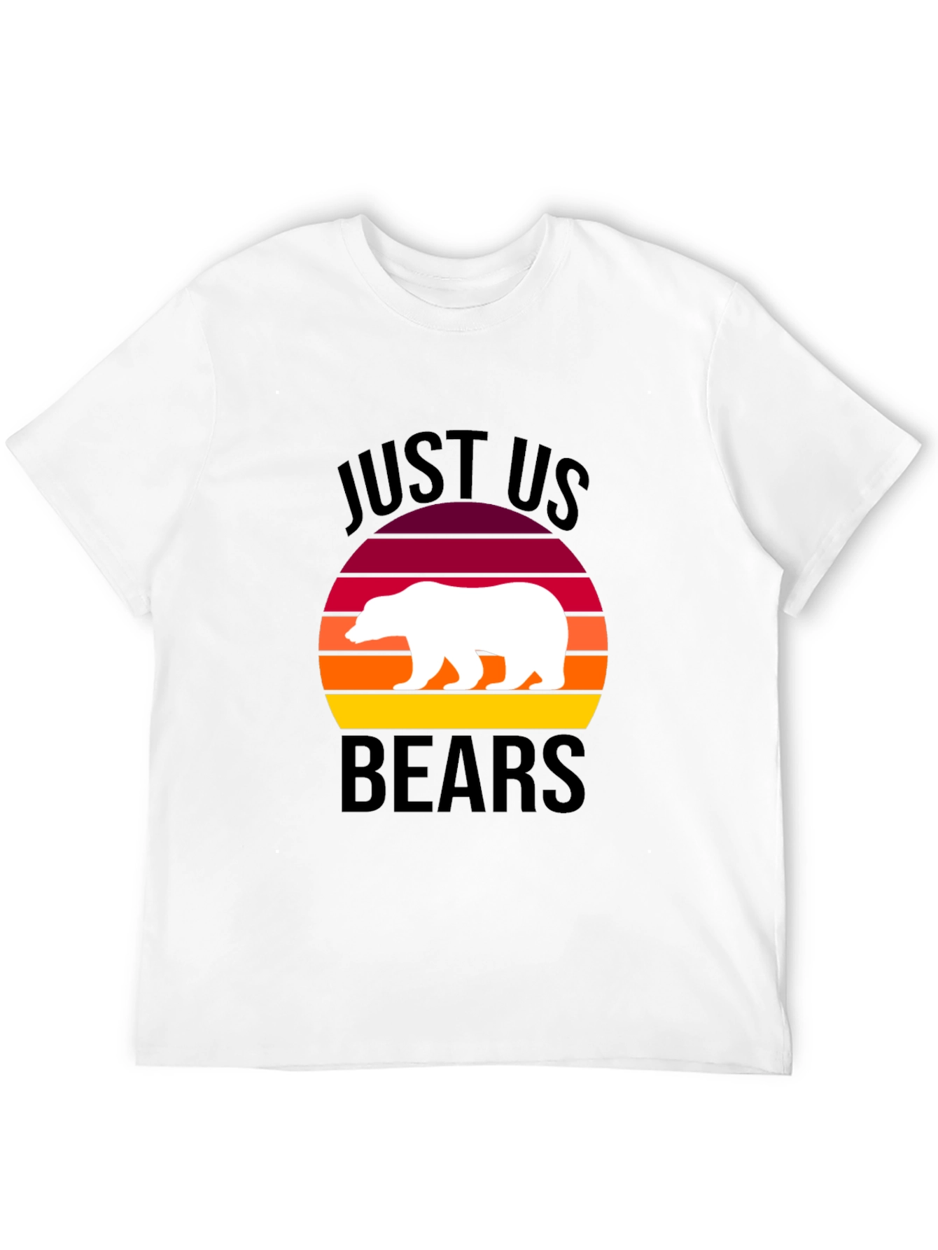 Just Us Bears Graphic Tee - Sunset Bear Shirt