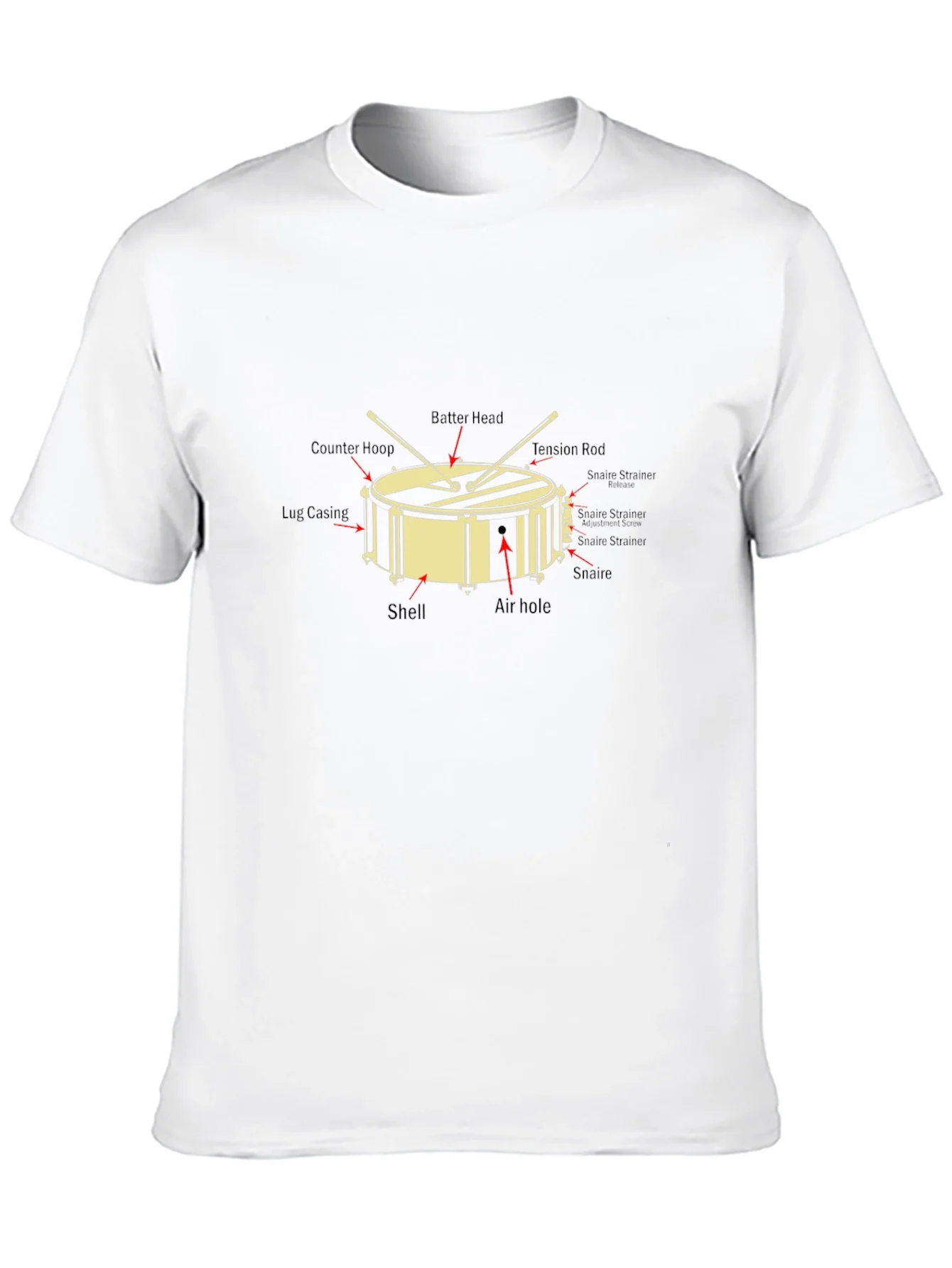 Drum Anatomy Graphic T-Shirt - Music Lover Tee