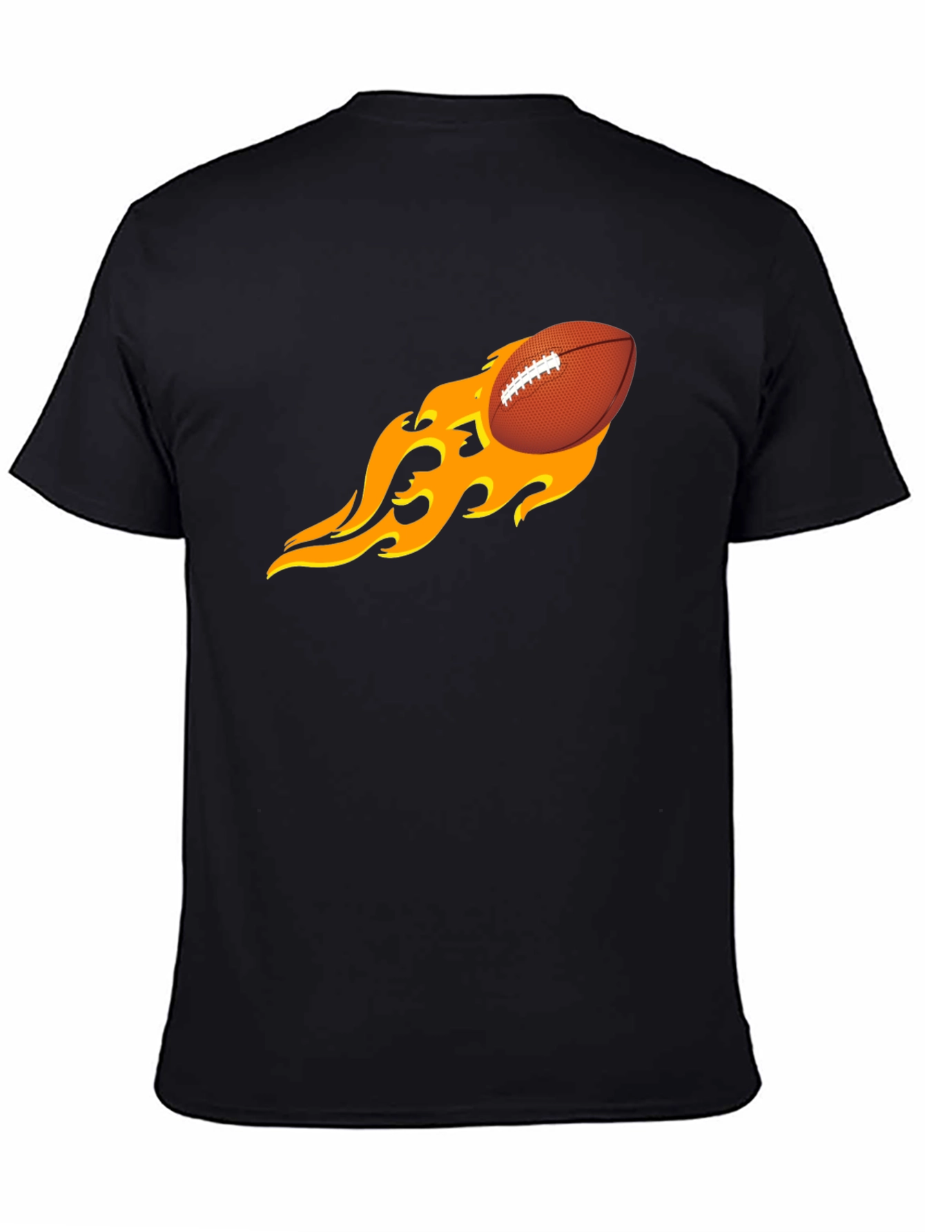 Flaming Football Graphic Tee - Black T-Shirt