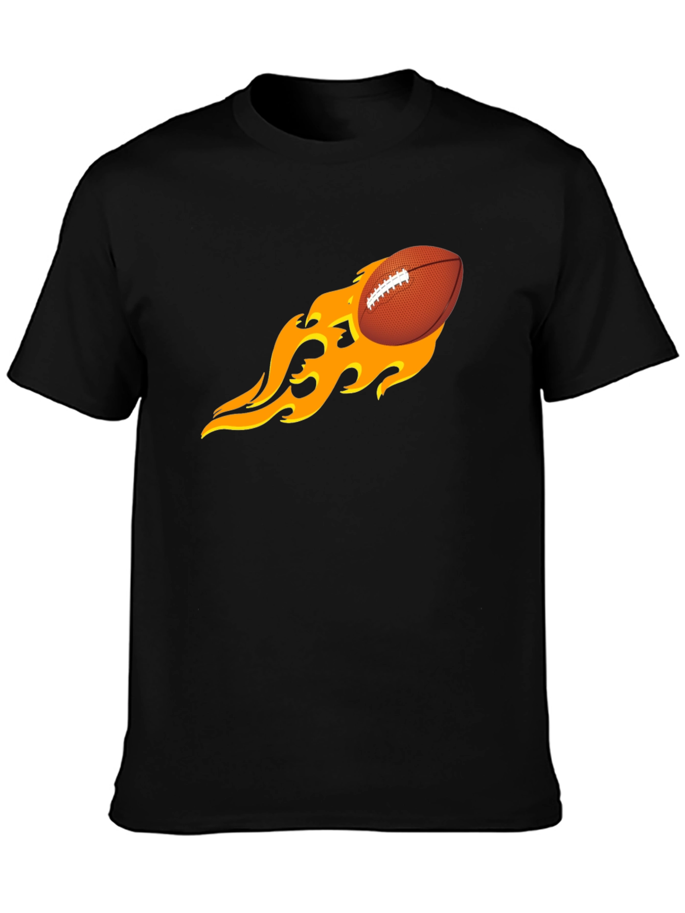 Flaming Football Graphic Tee - Black T-Shirt
