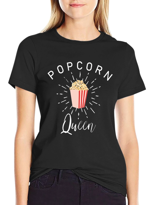 Popcorn Queen Graphic T-Shirt - Movie Night Apparel