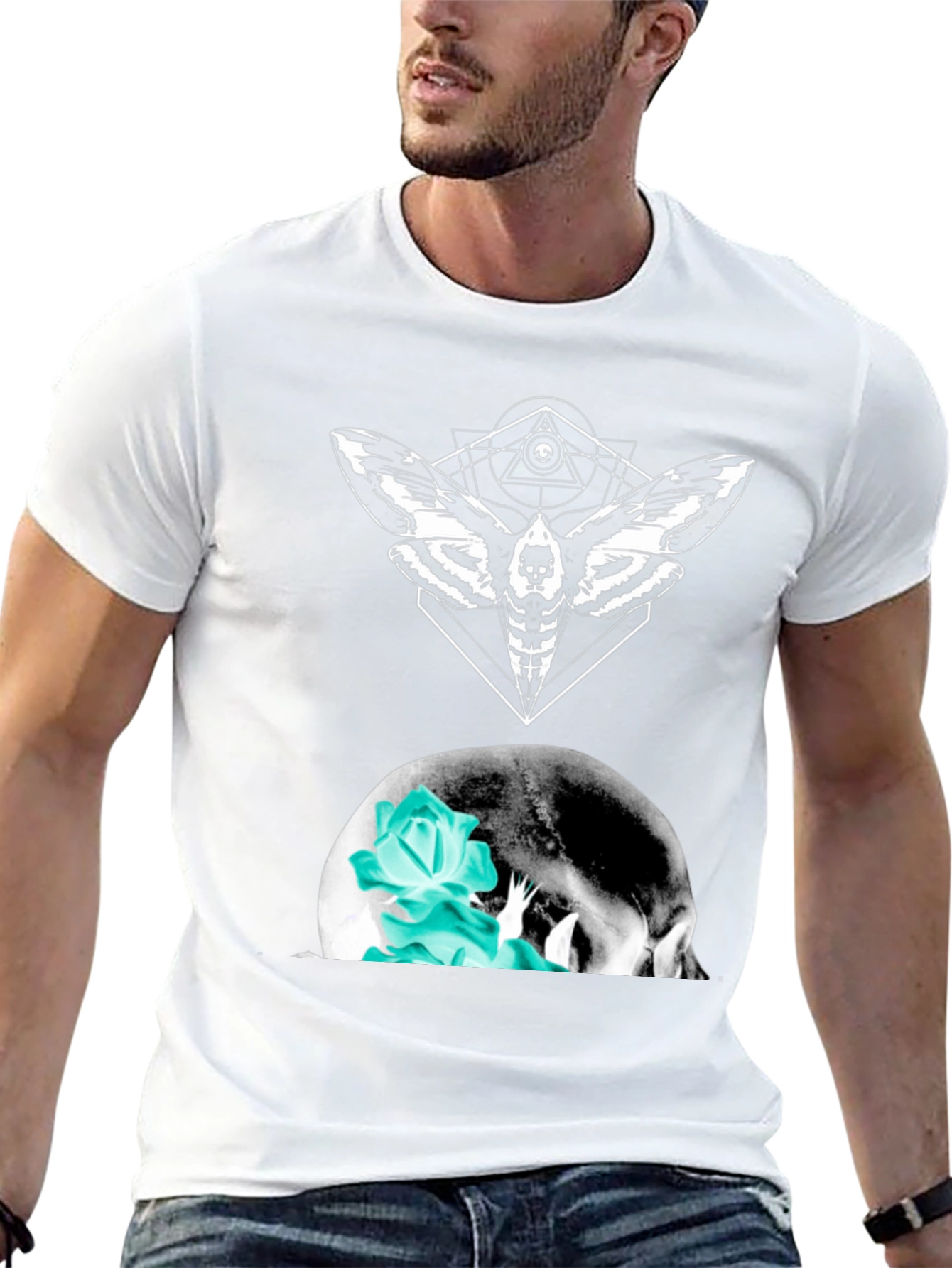 Skull & Moth Graphic Tee - Bold Style