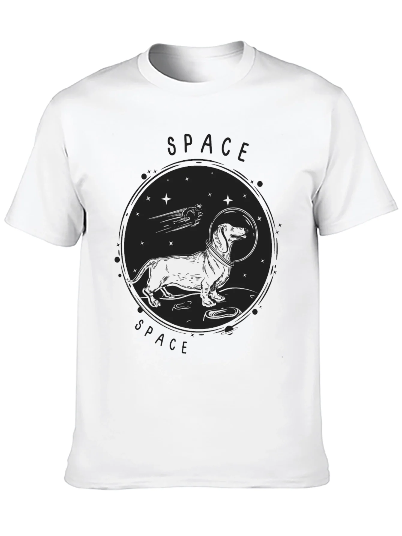 Dachshund Space Dog T-Shirt - Unisex Black Tee