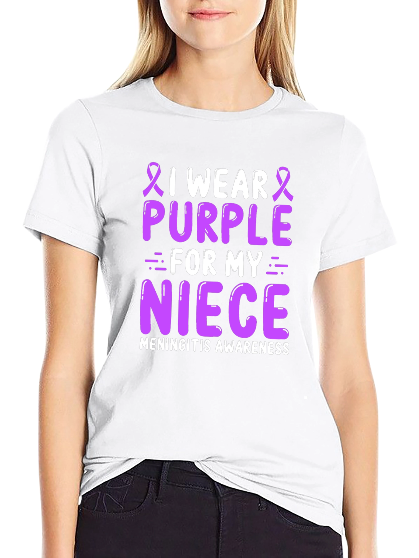 Purple Meningitis Awareness T-Shirt for Niece