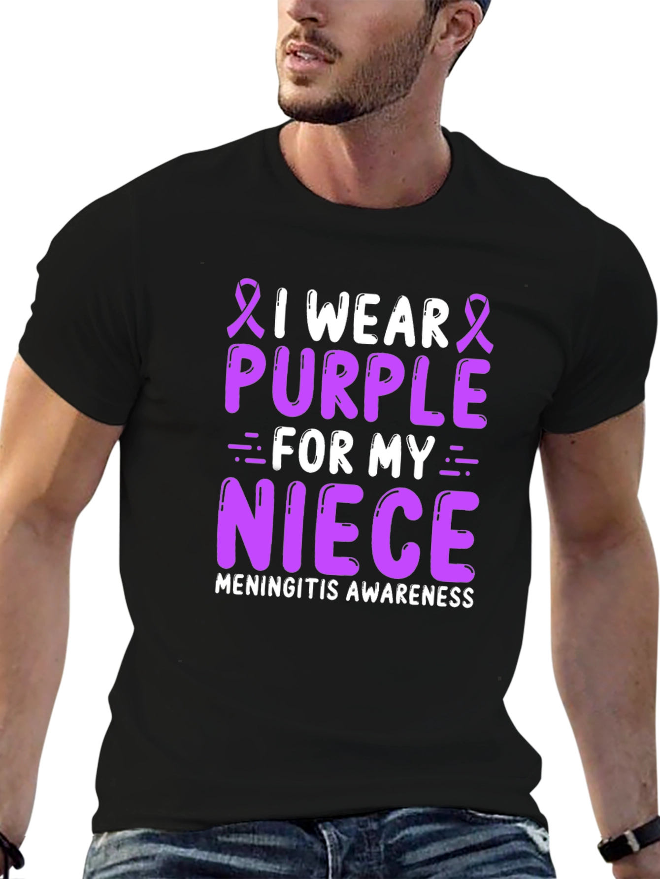 Purple Meningitis Awareness T-Shirt for Niece
