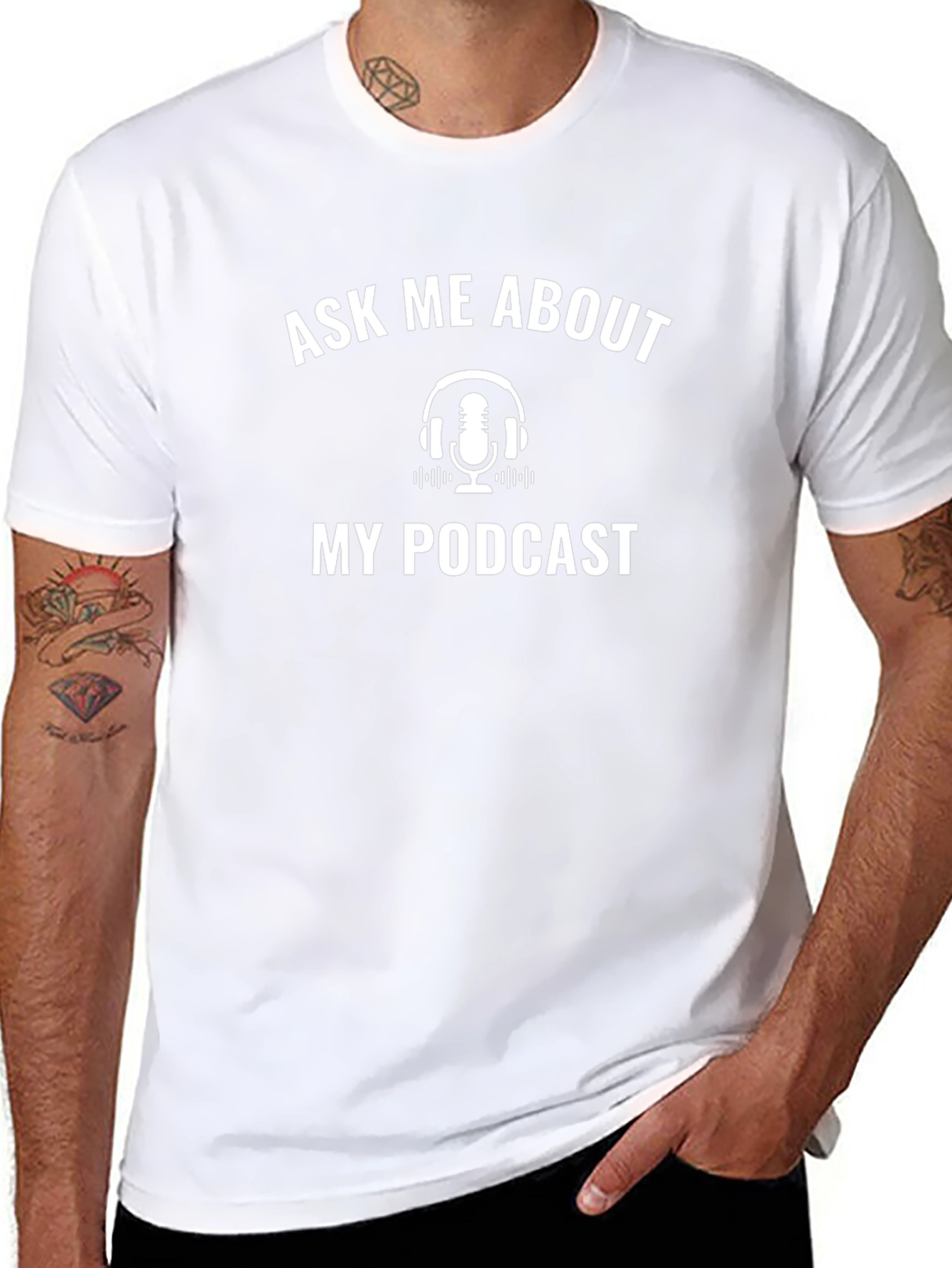 Ask Me About My Podcast Black T-Shirt