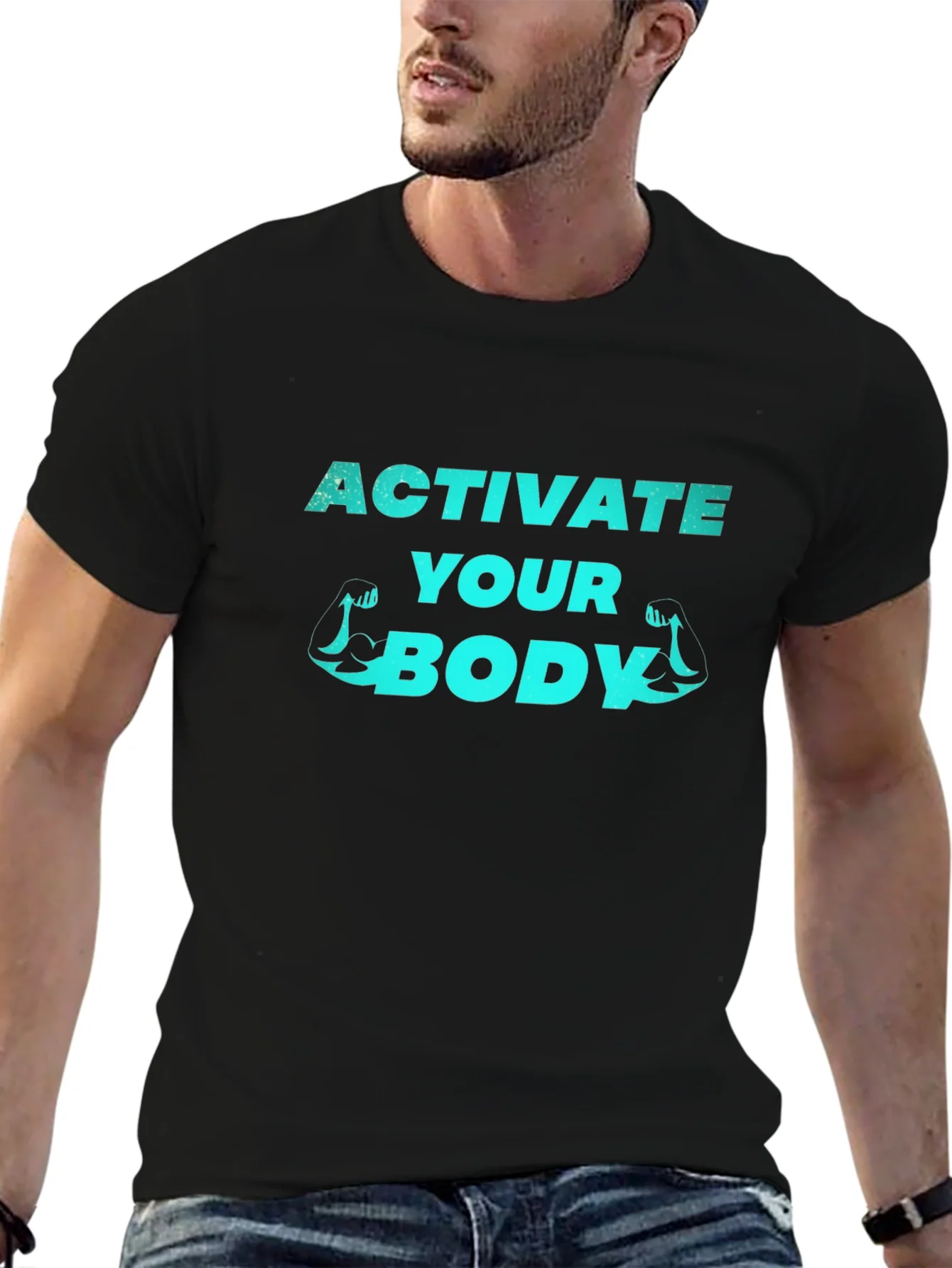 Activate Your Body Black Graphic T-Shirt