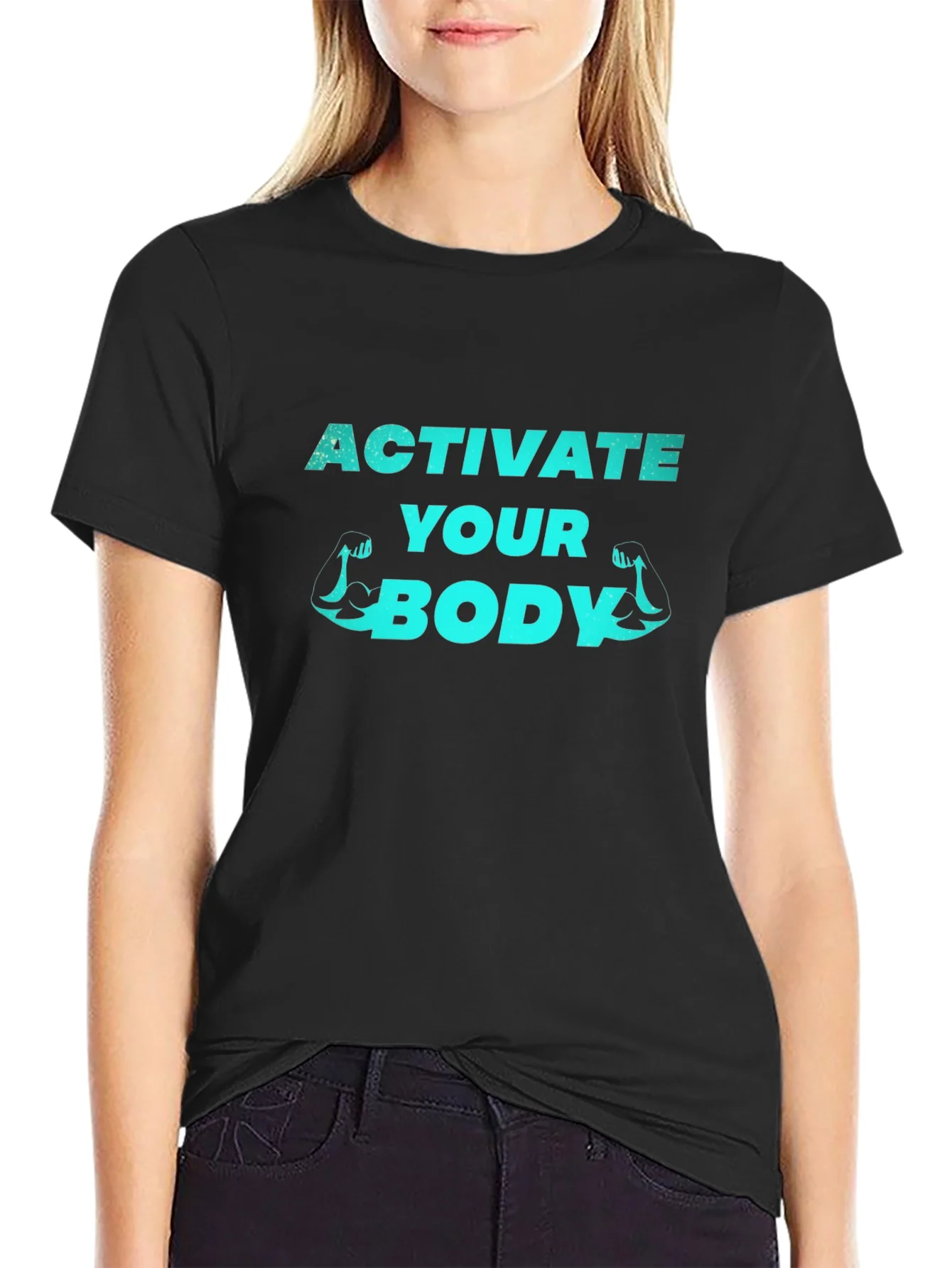 Activate Your Body Black Graphic T-Shirt