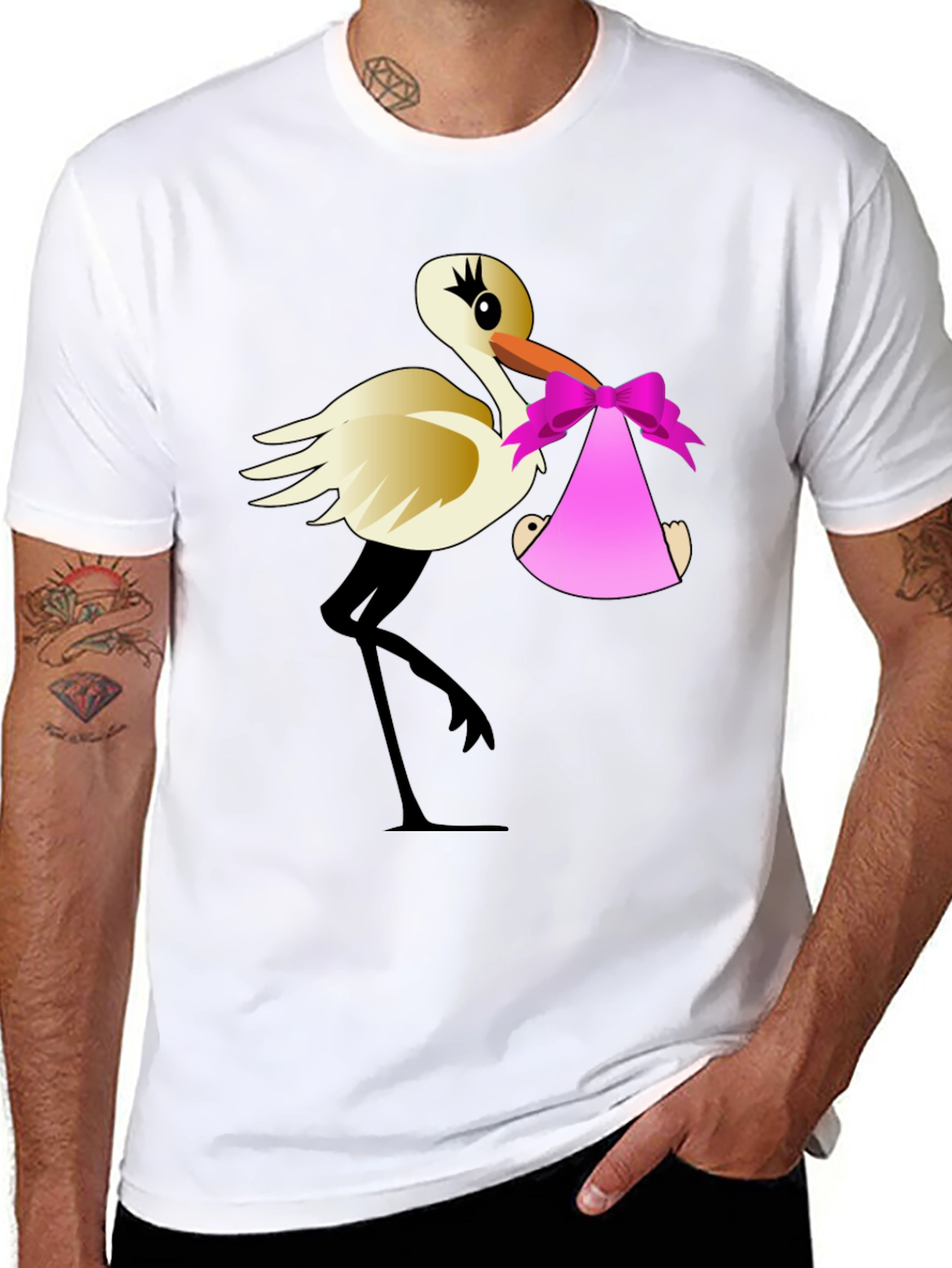 Stork Baby Delivery Graphic T-Shirt