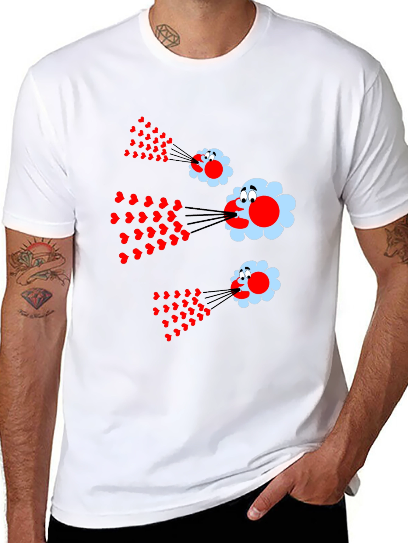 Funny Heart Wind T-Shirt - Quirky Graphic Tee