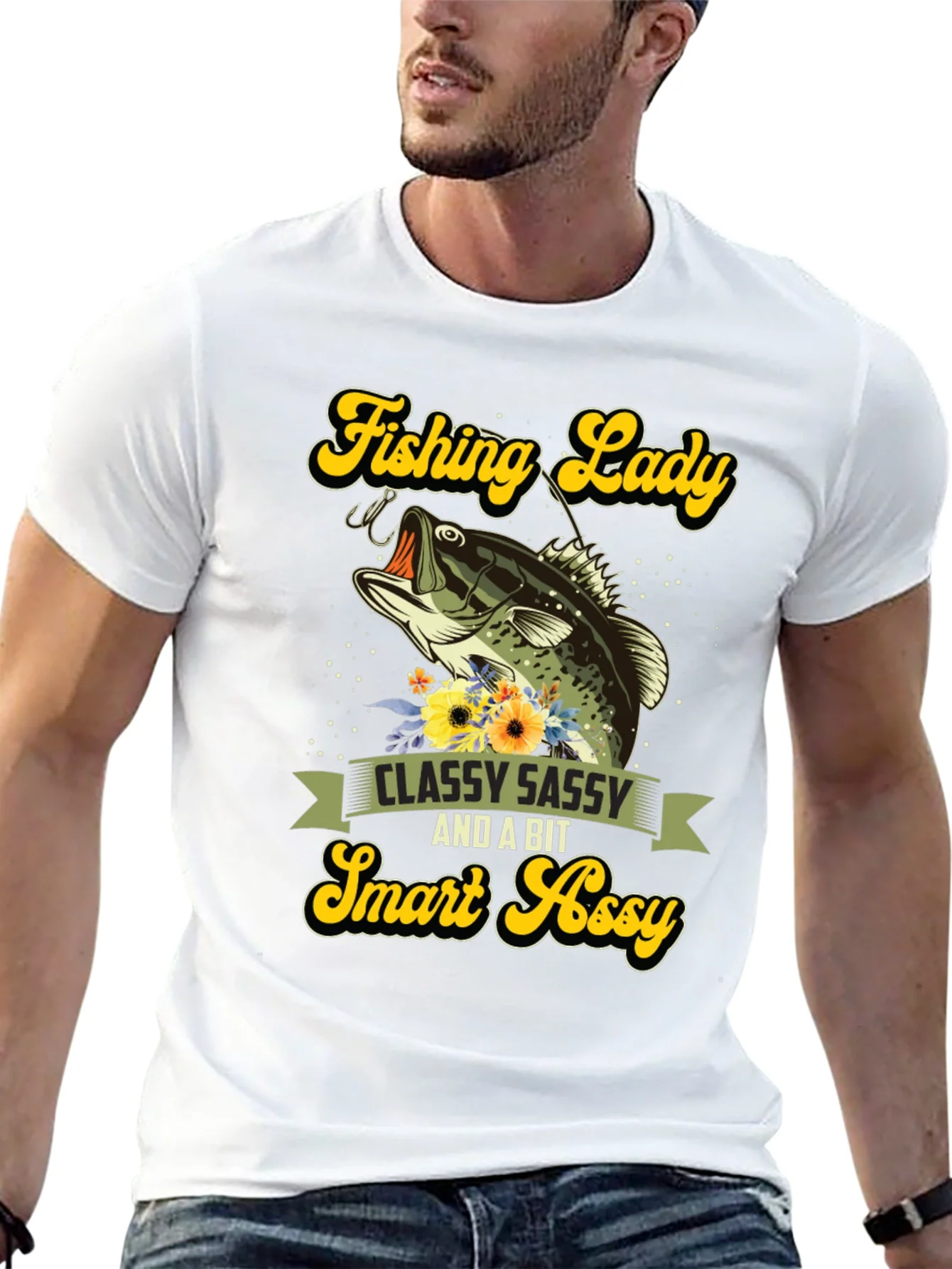 Fishing Lady T-Shirt - Classy Sassy & Smart Assy