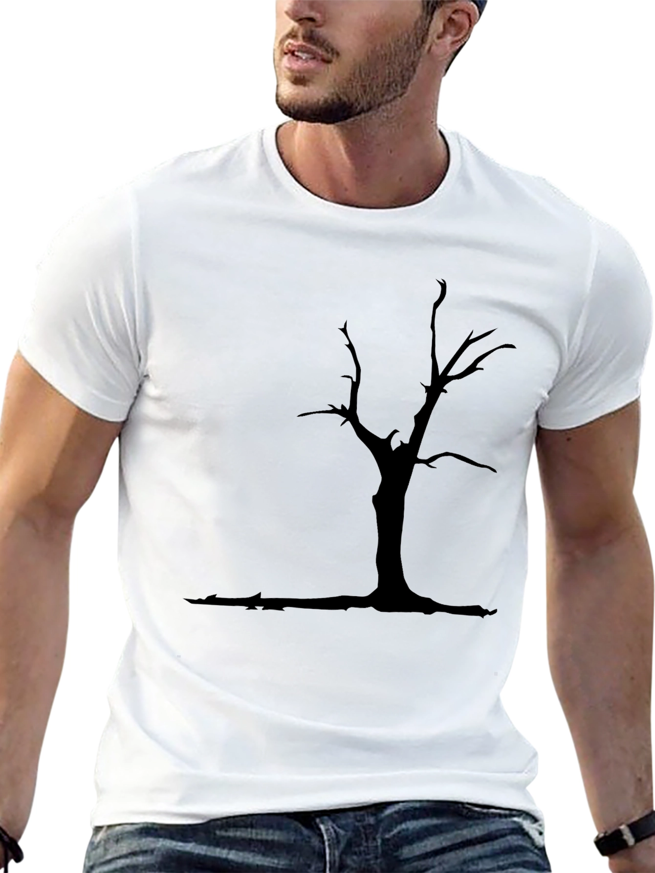 Mens Black Tree Graphic T-Shirt