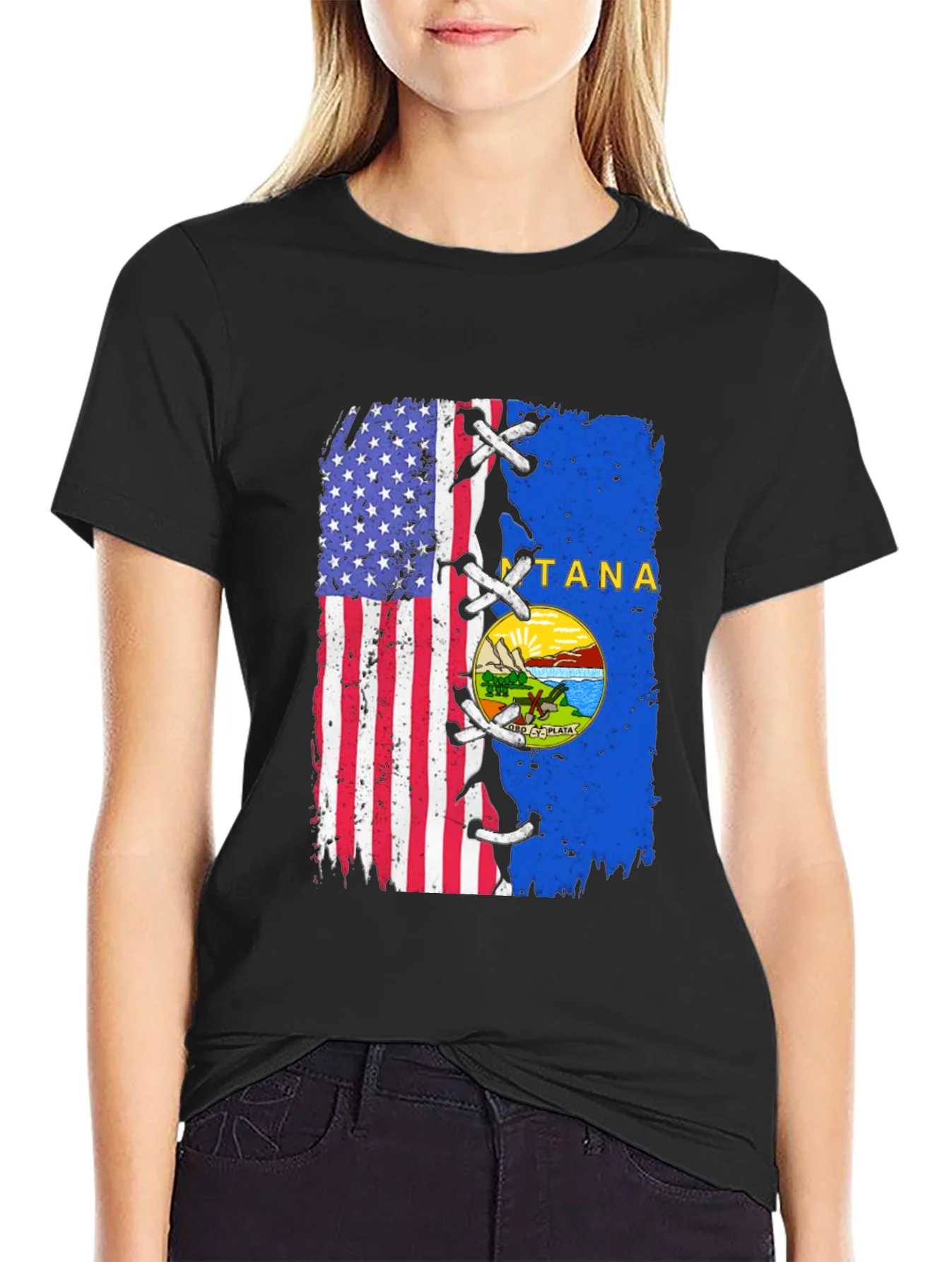 USA Montana Flag T-Shirt