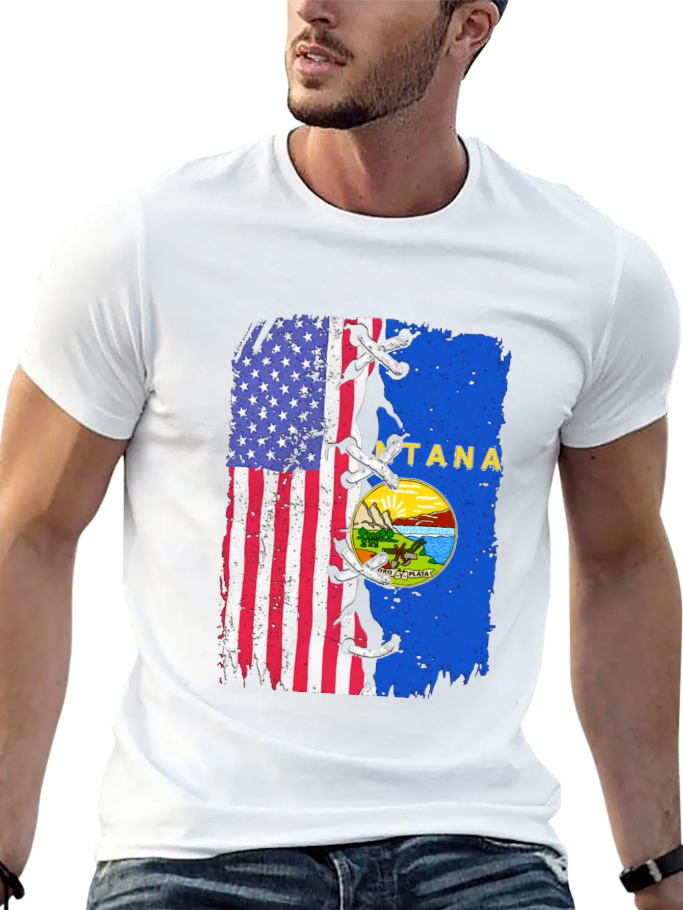 USA Montana Flag T-Shirt