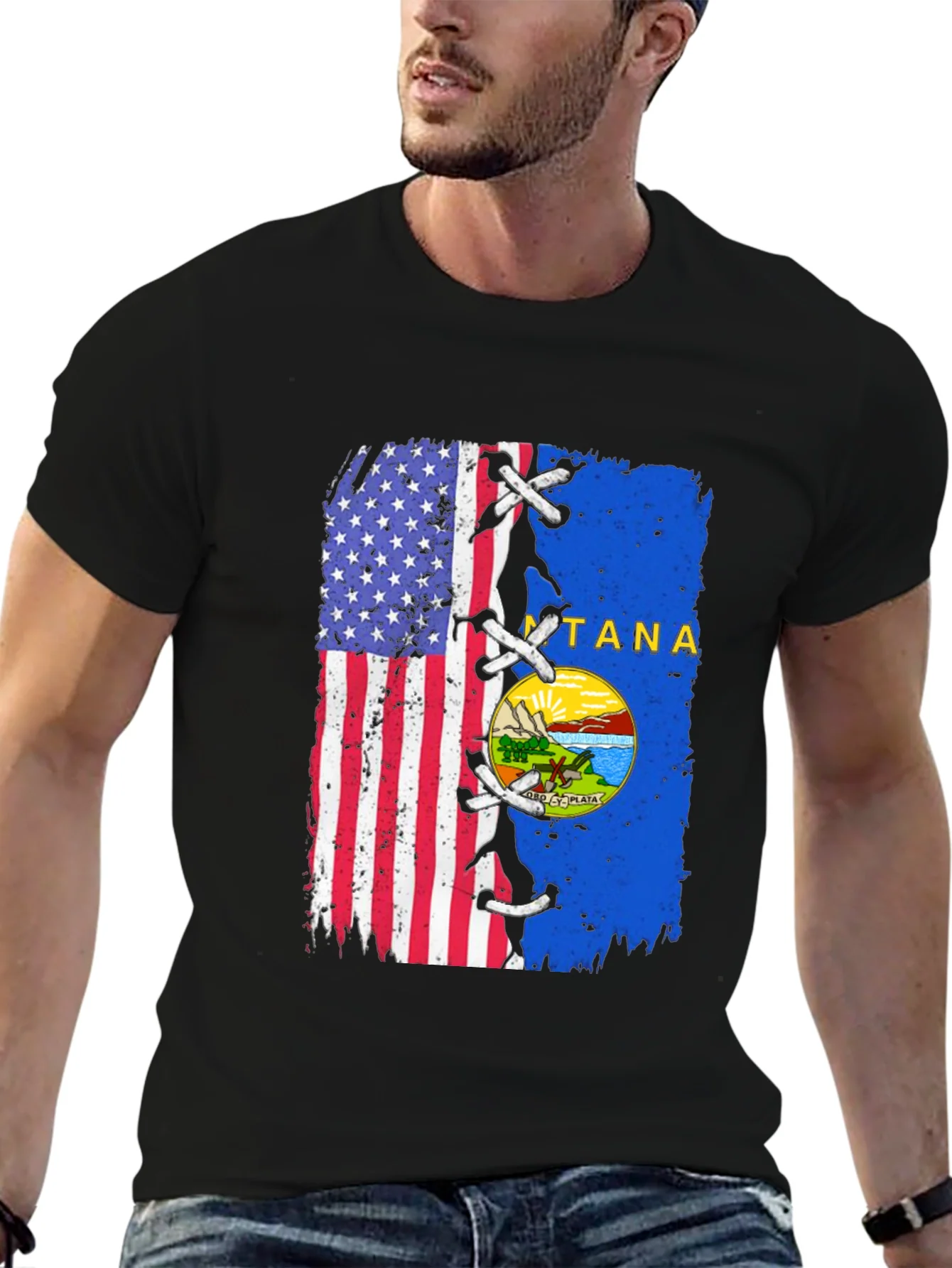 USA Montana Flag T-Shirt
