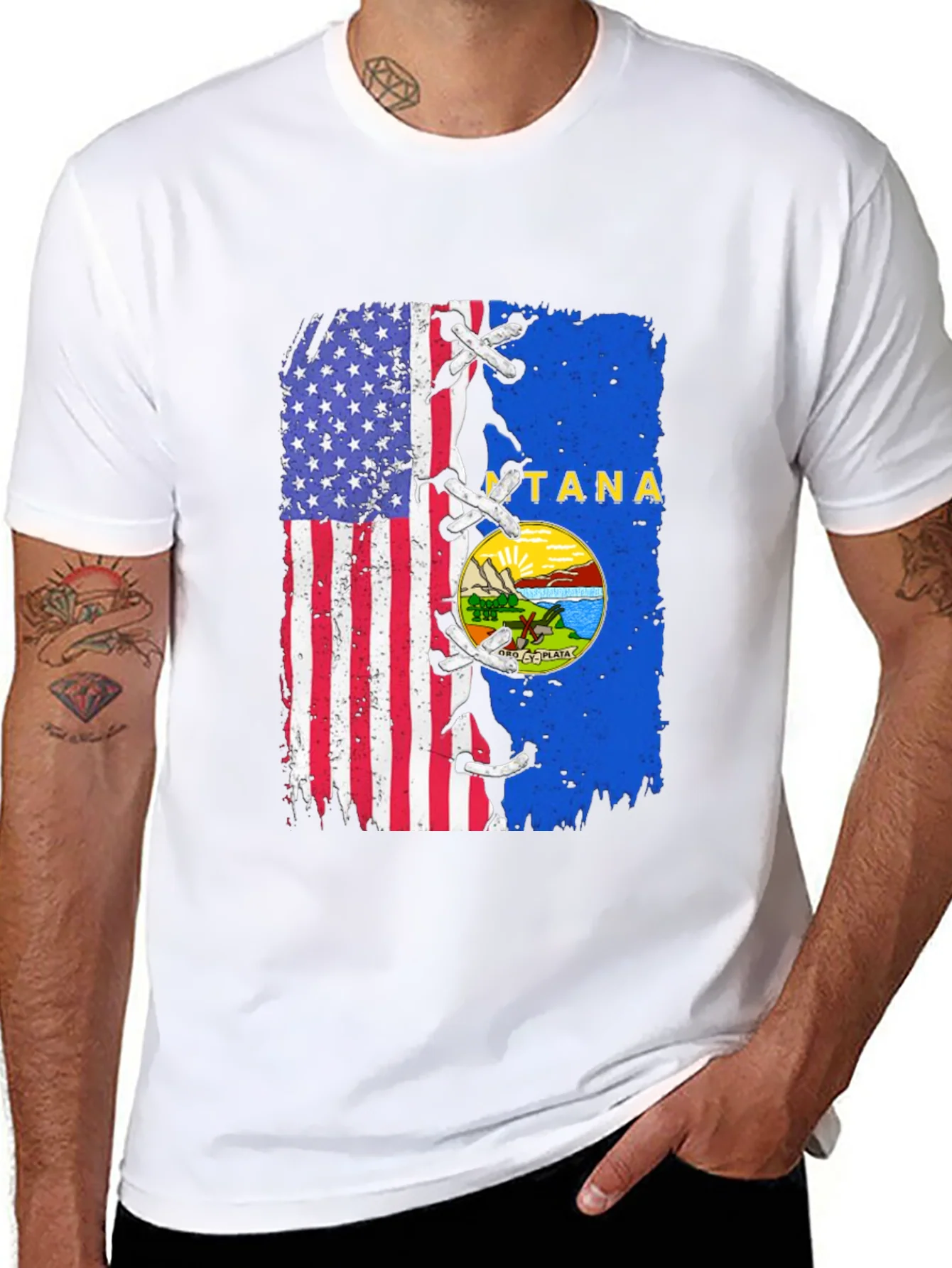 USA Montana Flag T-Shirt