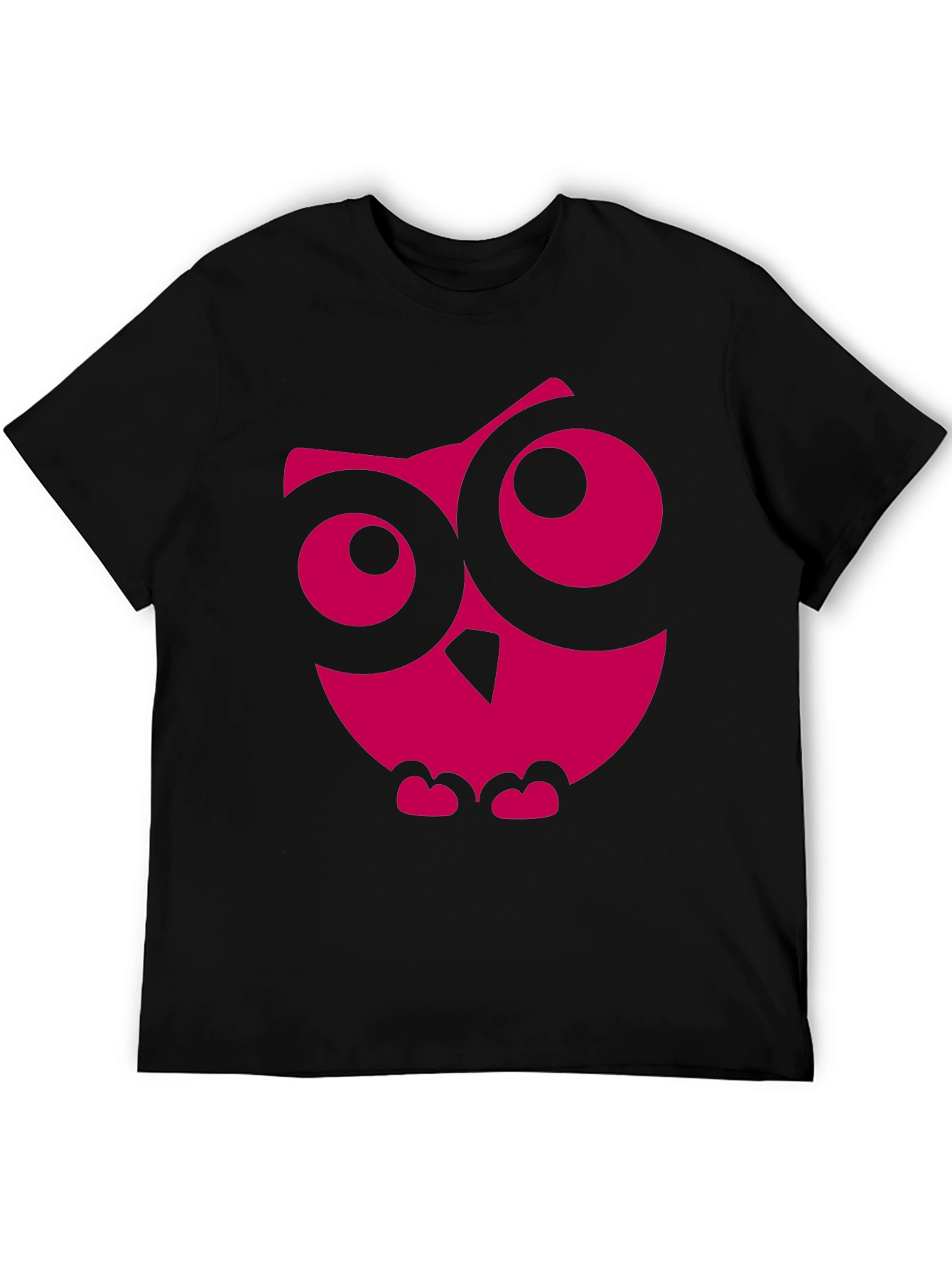 Cool Owl Graphic Print Black T-Shirt