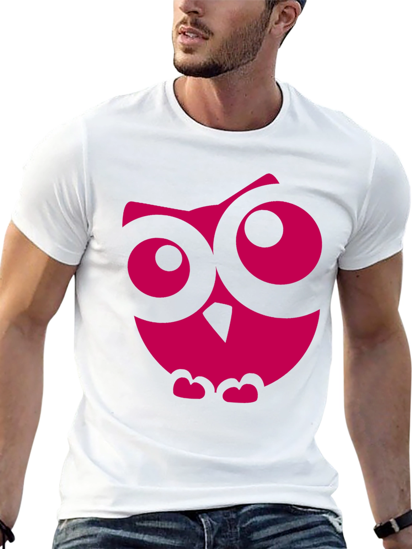 Cool Owl Graphic Print Black T-Shirt