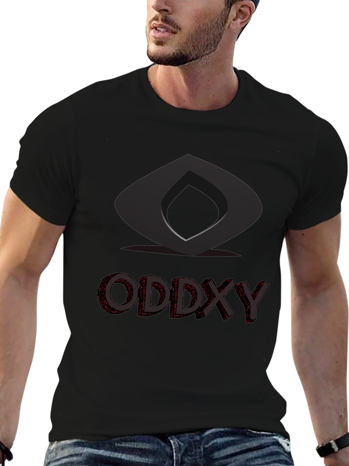 Modern Graphic T-Shirt - Oddxy Design Black Tee
