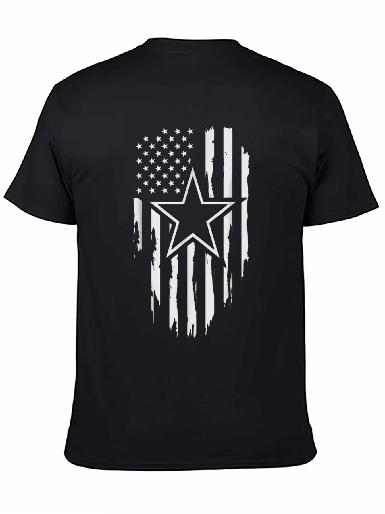 Distressed American Flag Star Graphic T-Shirt