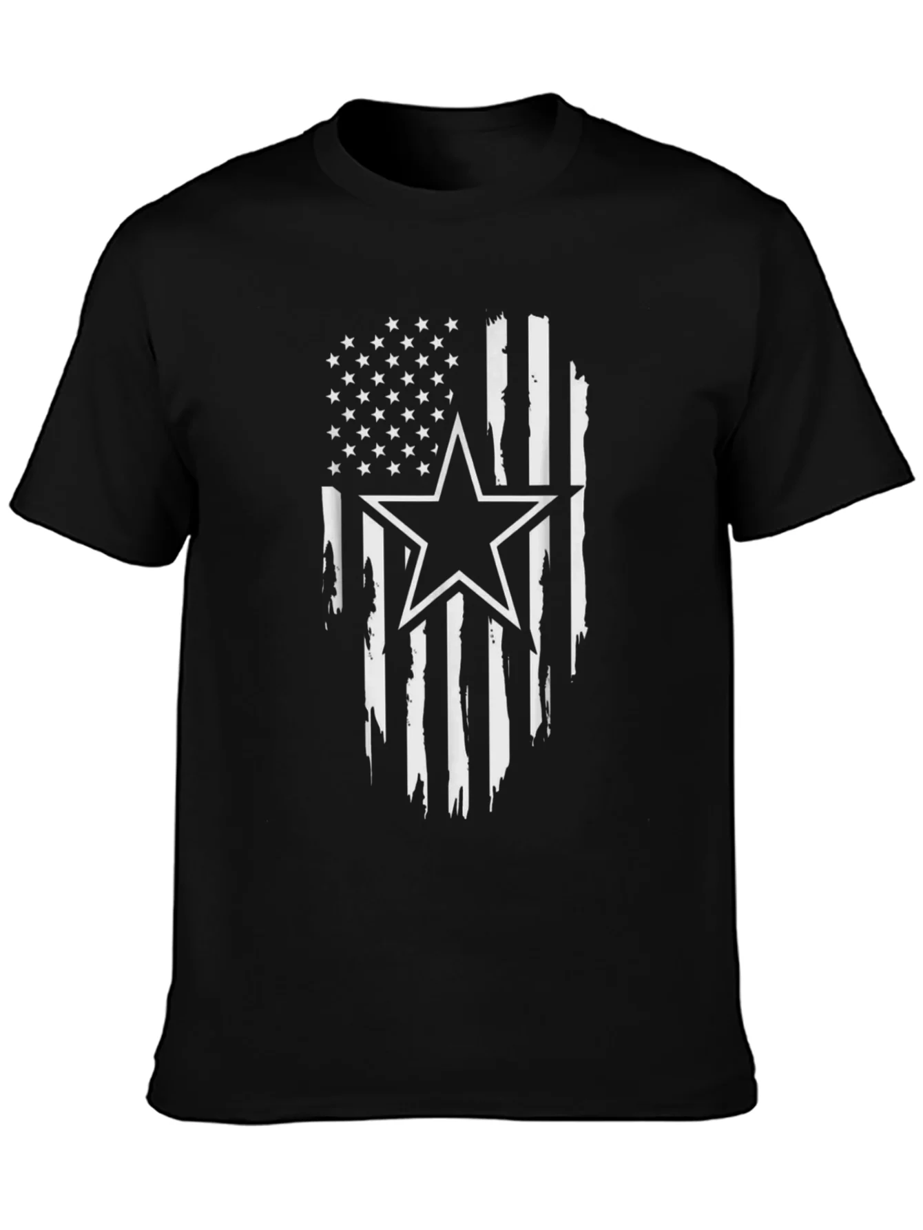 Distressed American Flag Star Graphic T-Shirt