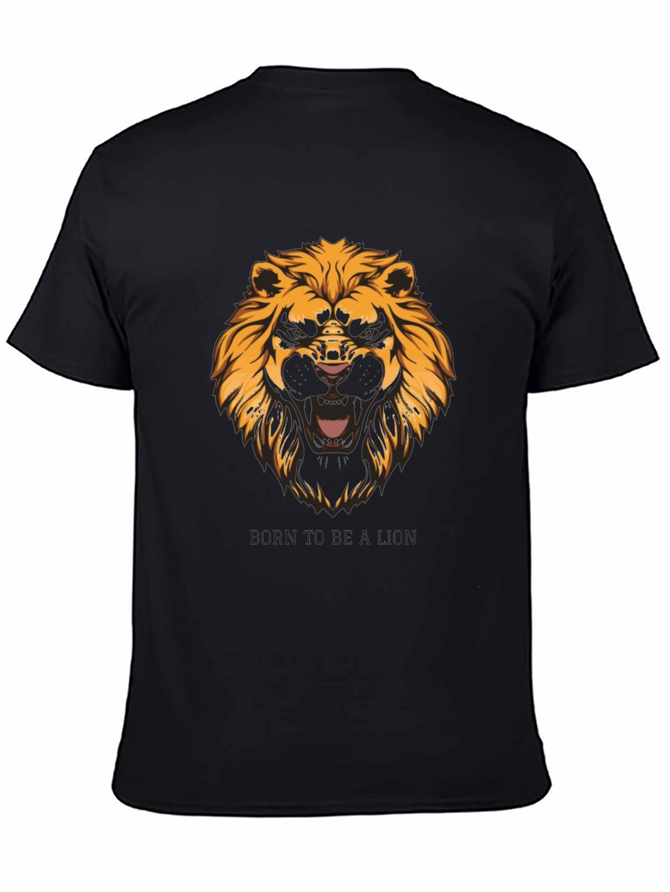 Born to Be Lion Black Graphic Tee