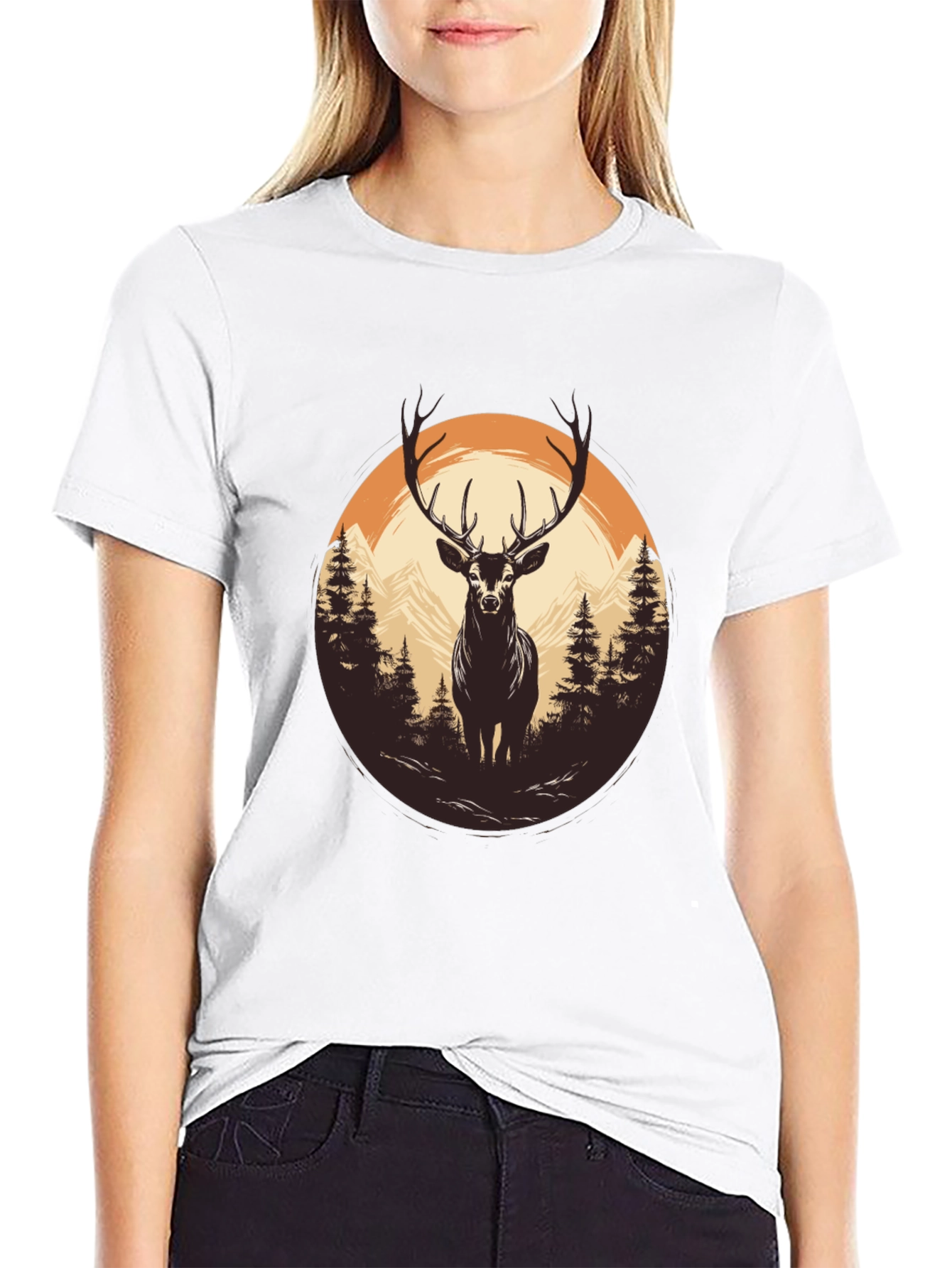 Nature Deer Graphic T-Shirt
