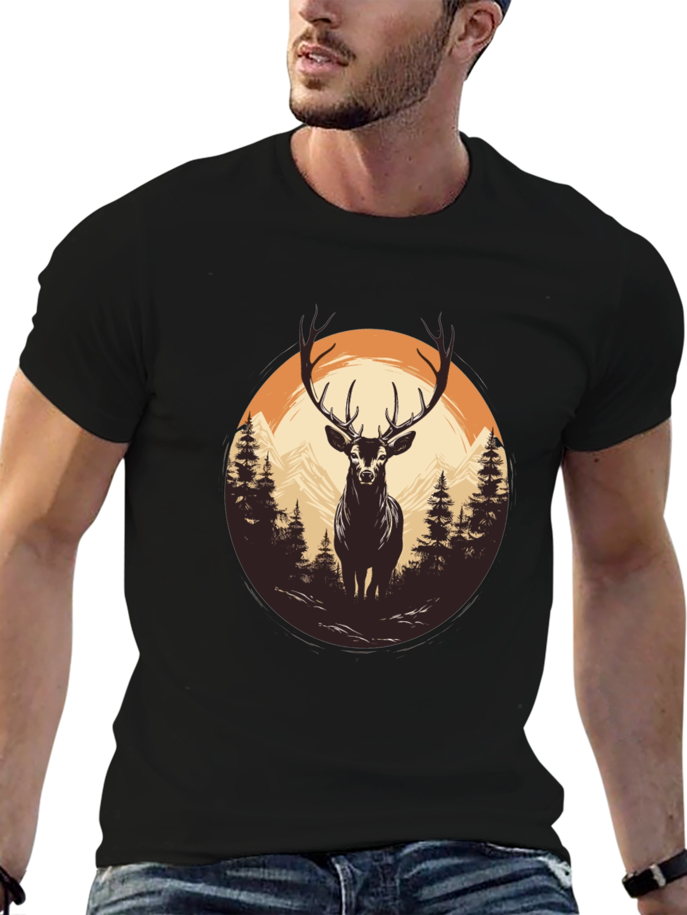 Nature Deer Graphic T-Shirt