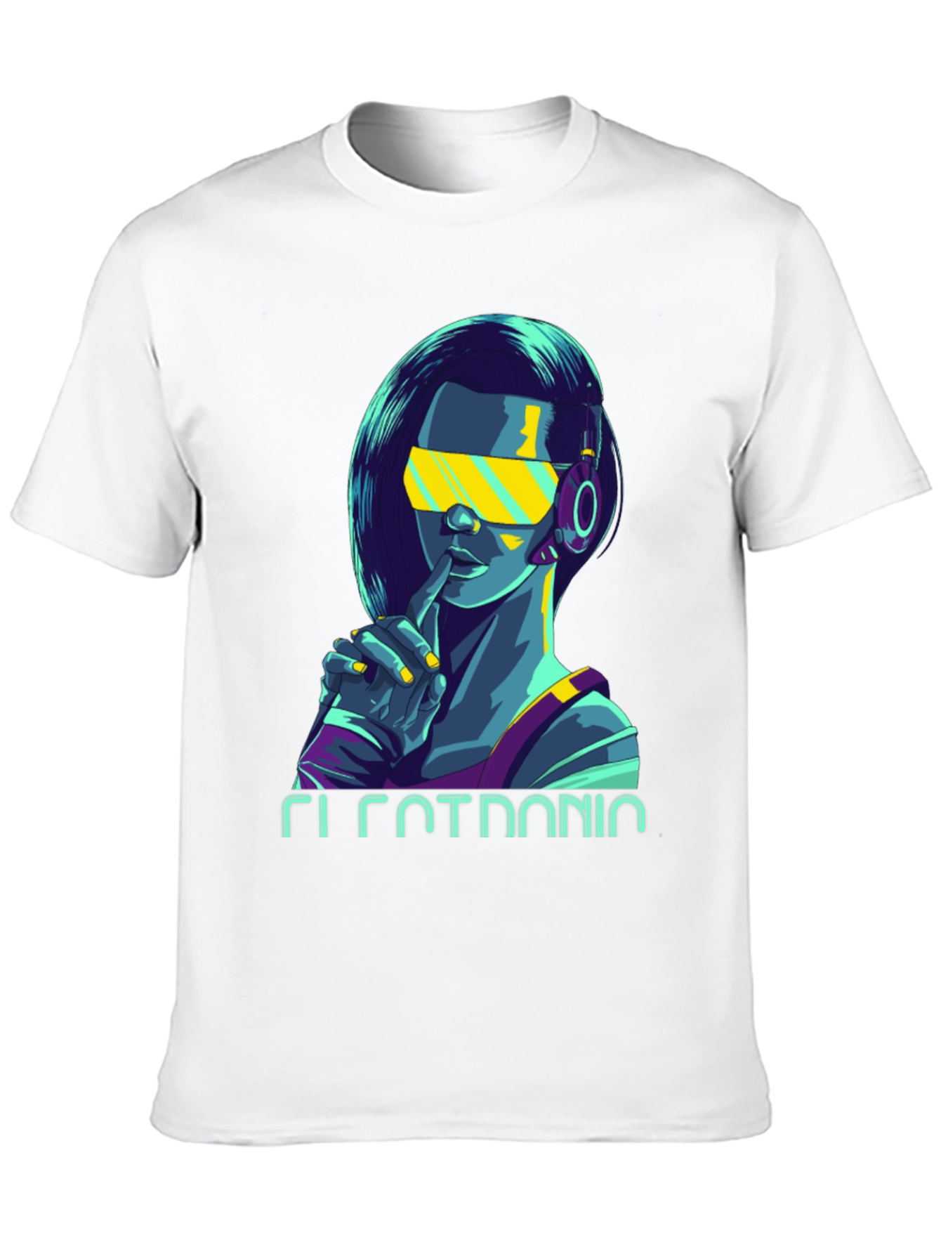 Cyberpunk Girl Graphic Tee - Stylish Black Cotton T-Shirt