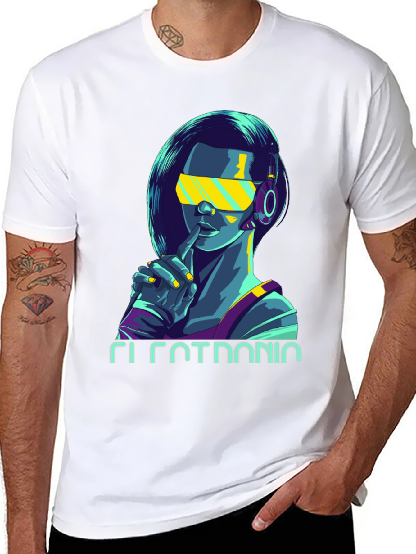 Cyberpunk Girl Graphic Tee - Stylish Black Cotton T-Shirt