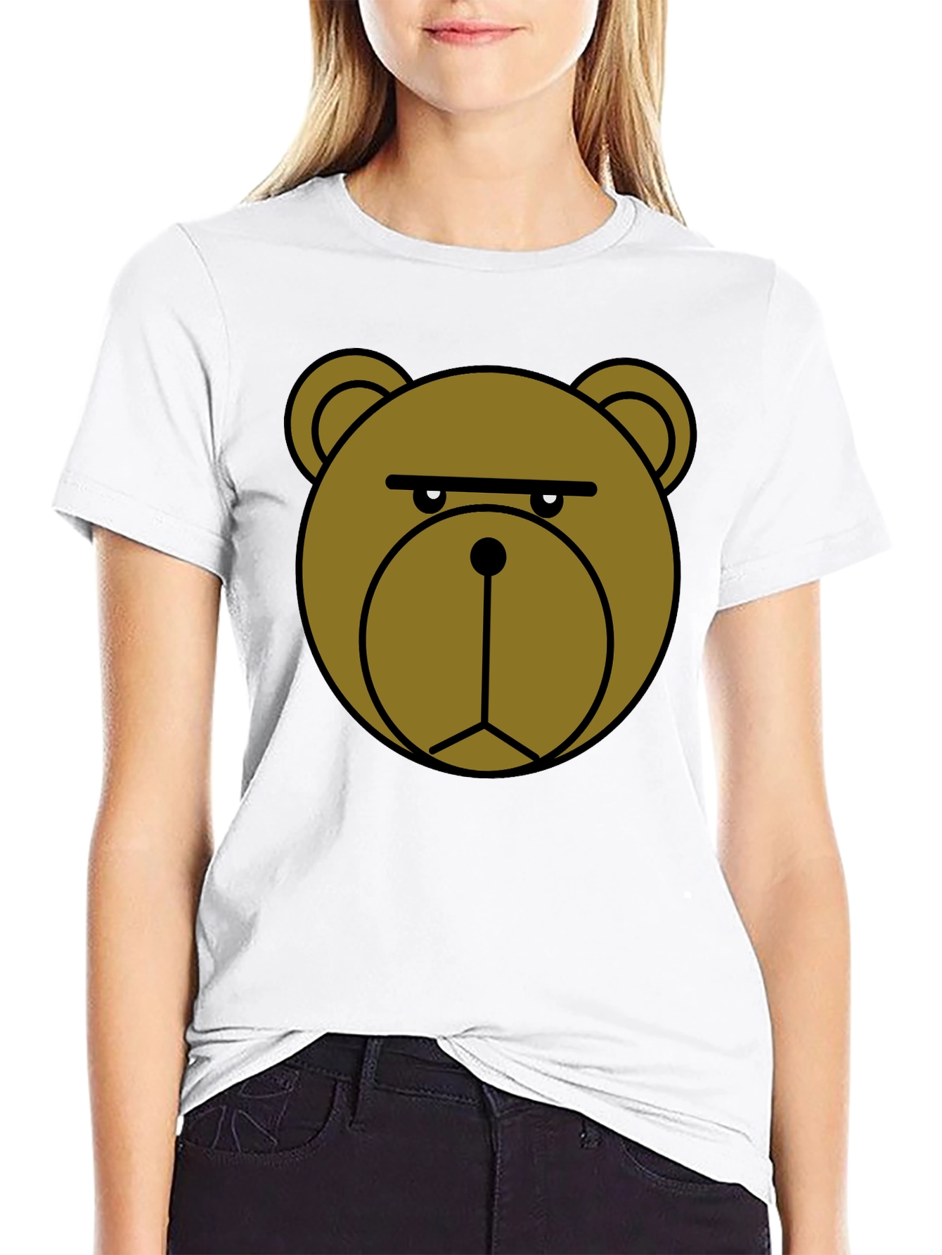 Grumpy Bear Graphic T-Shirt - Black