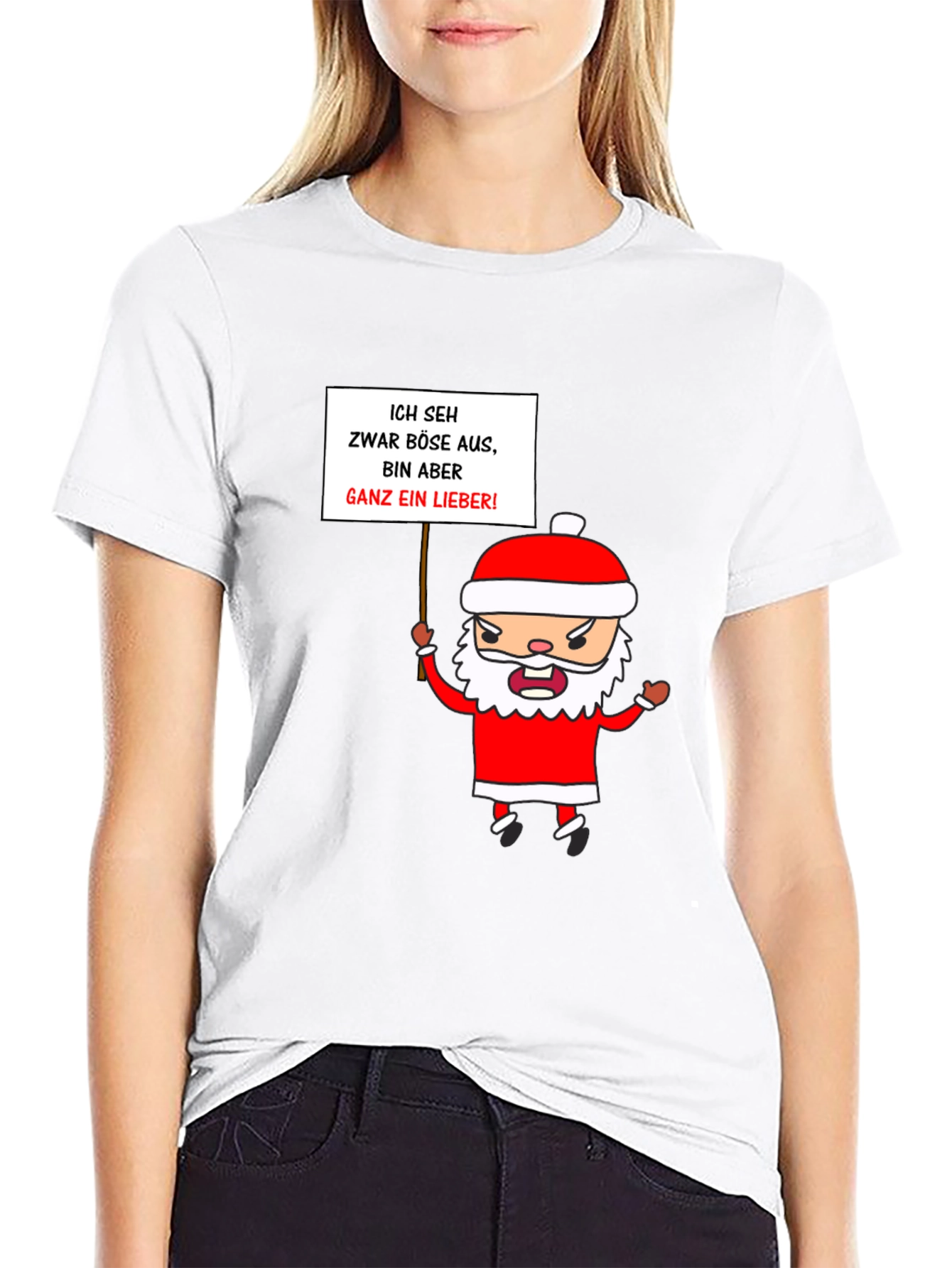Funny Grumpy Santa Graphic T-Shirt