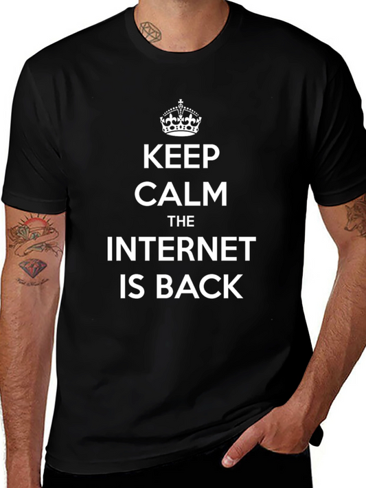 Keep Calm Internet Back Black T-Shirt