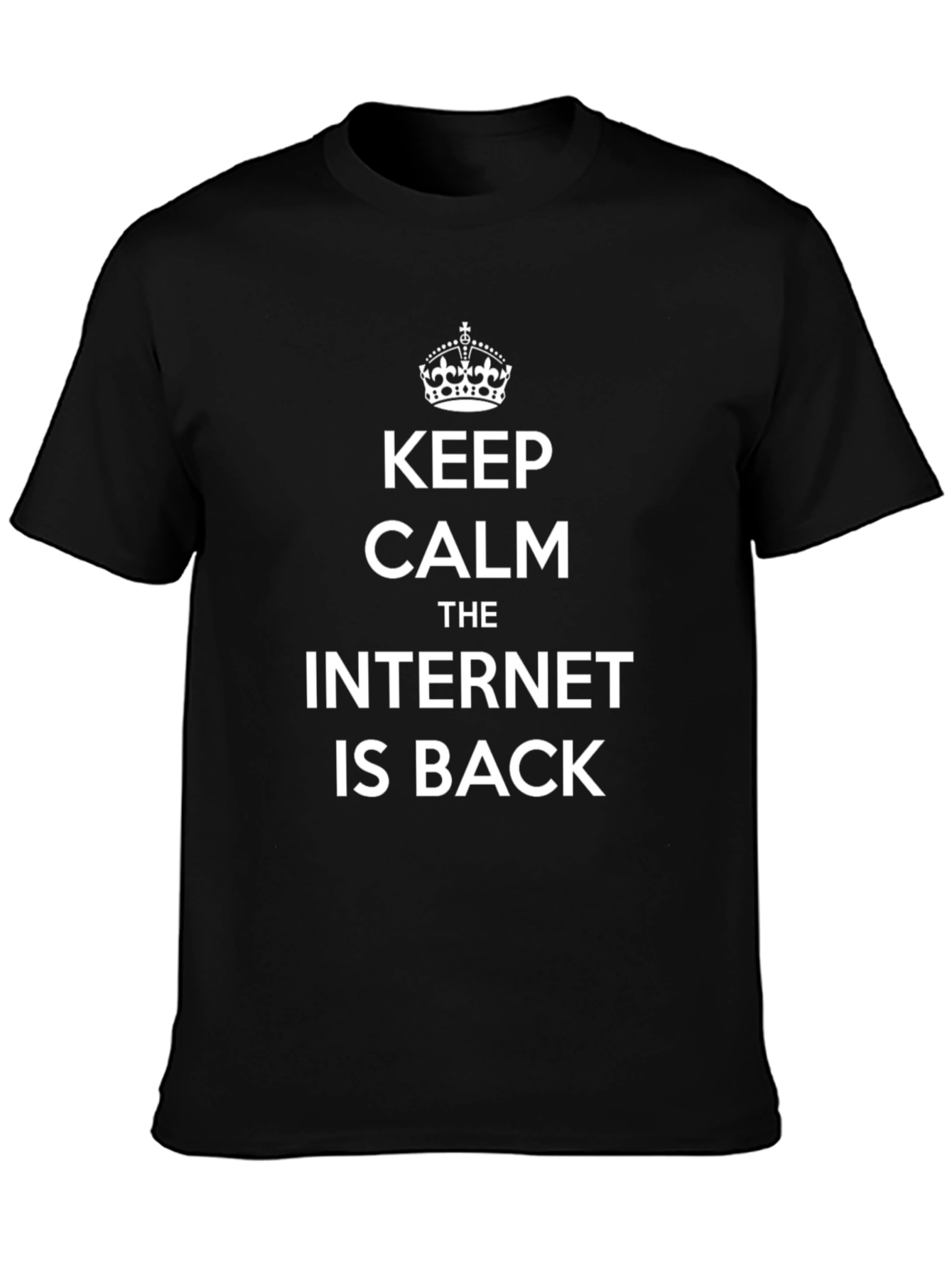 Keep Calm Internet Back Black T-Shirt