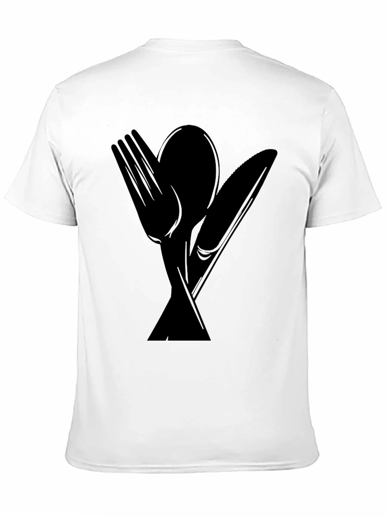 Cutlery Graphic Tee - Black Cotton Blend Shirt