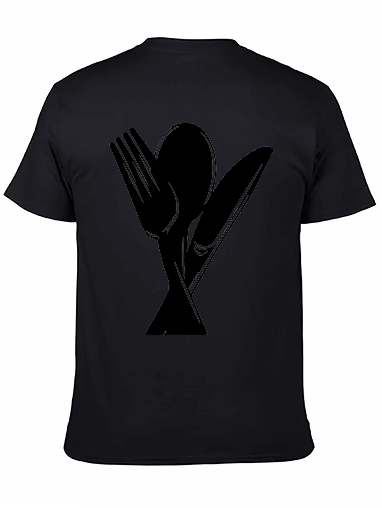 Cutlery Graphic Tee - Black Cotton Blend Shirt