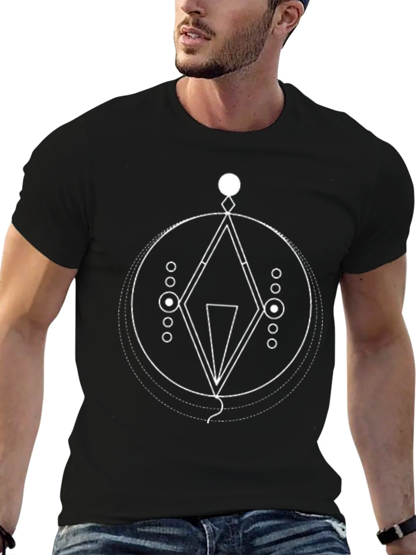 Geometric Graphic Black T-Shirt