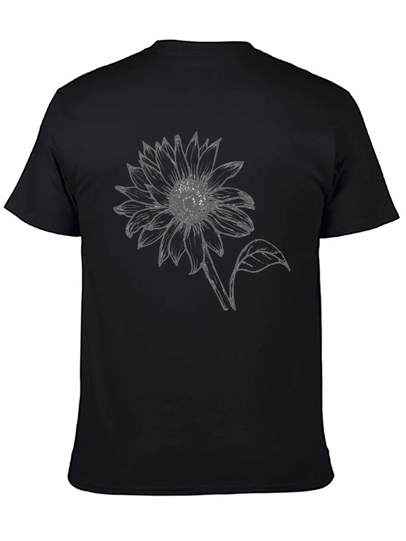 Sunflower Graphic Tee - Black Cotton T-Shirt