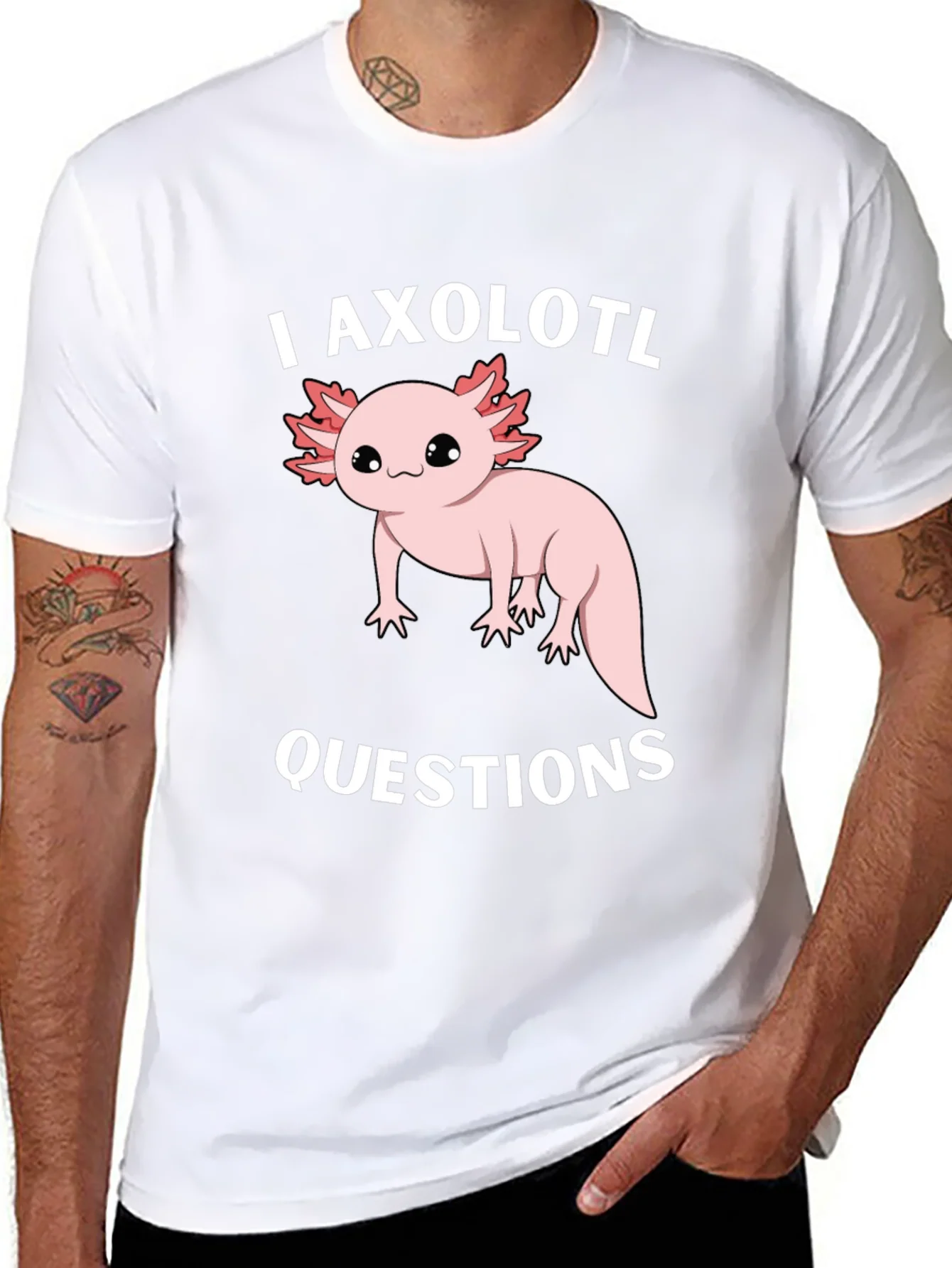 I Axolotl Questions Funny Graphic T-Shirt