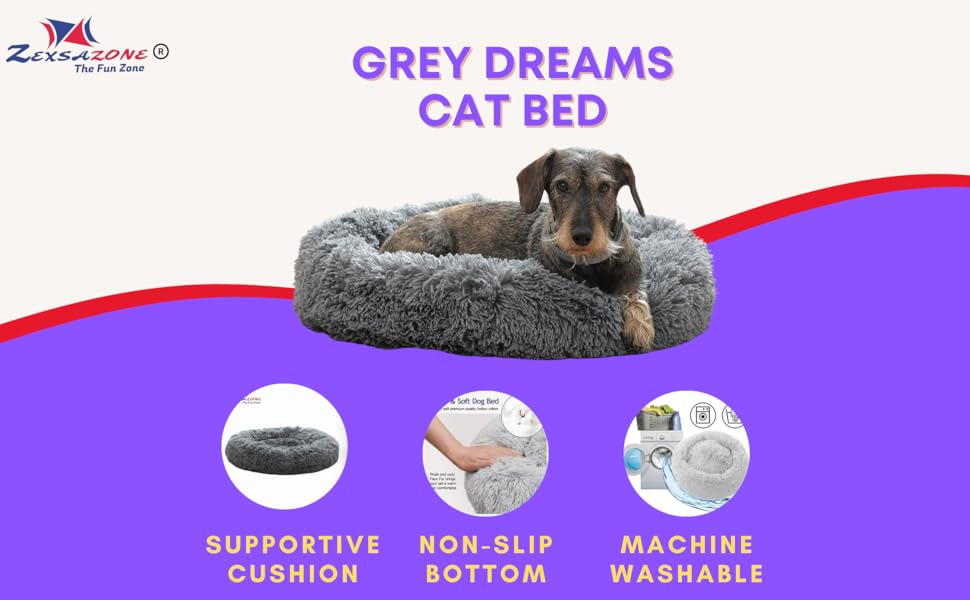 ZEXSAZONE Ultra Soft Plush Pet Bed for Dogs, Puppy - Latest Style