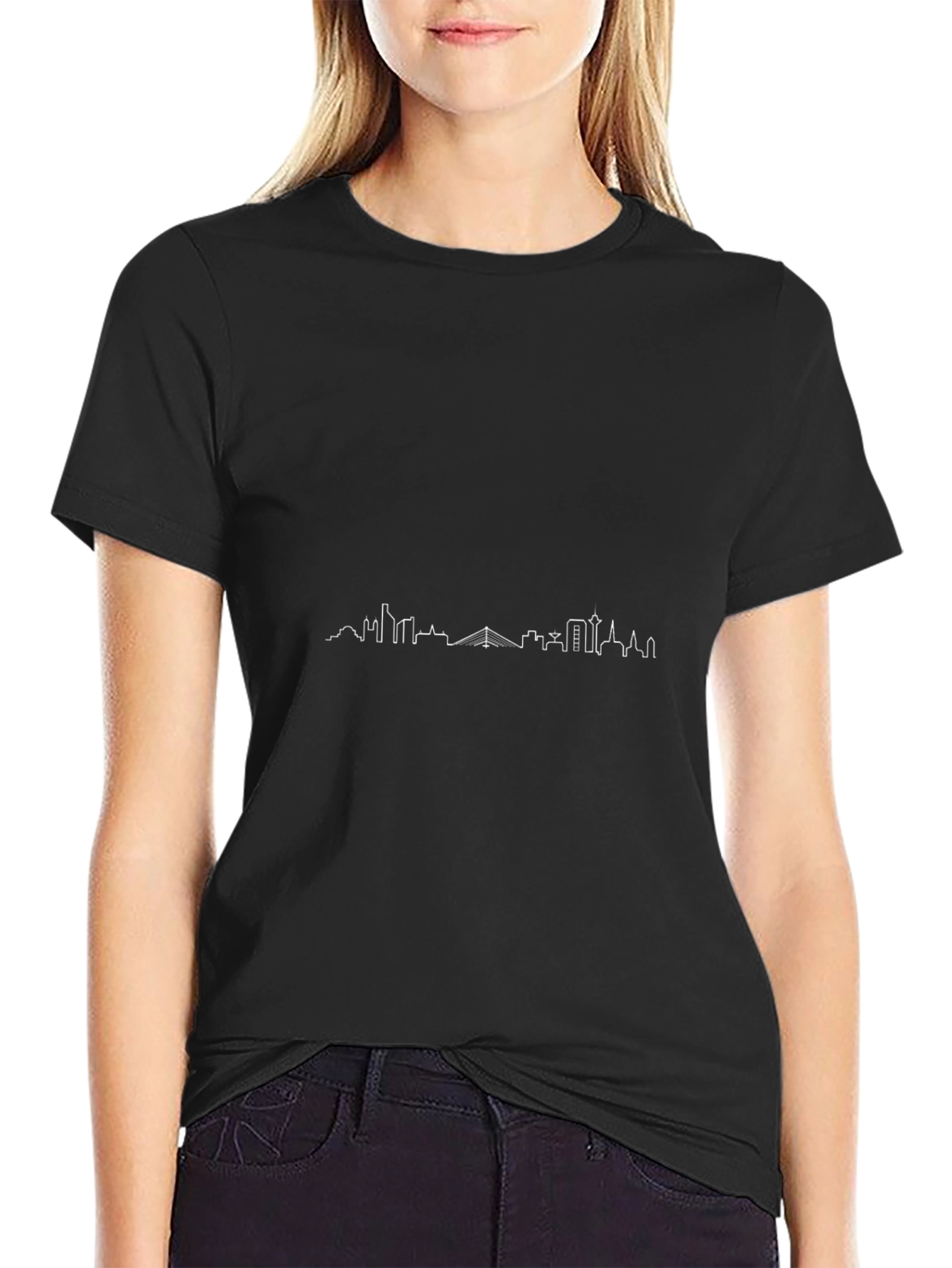 Minimalist Cityscape T-Shirt - Black